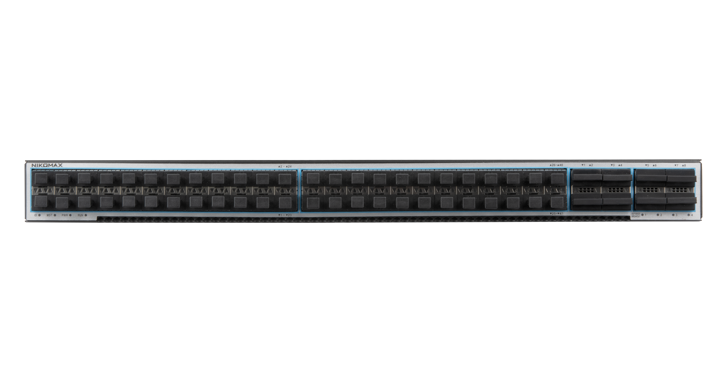 Управляемый коммутатор TOR L3 NIKOMAX, 48*10 Гбит/с SFP+, 8*40/100 Гбит/с QSFP28,  1*RJ45(консоль), 1*RJ45(управление), 1*USB, 2*Блока питания hot-swap AC 220В — фото