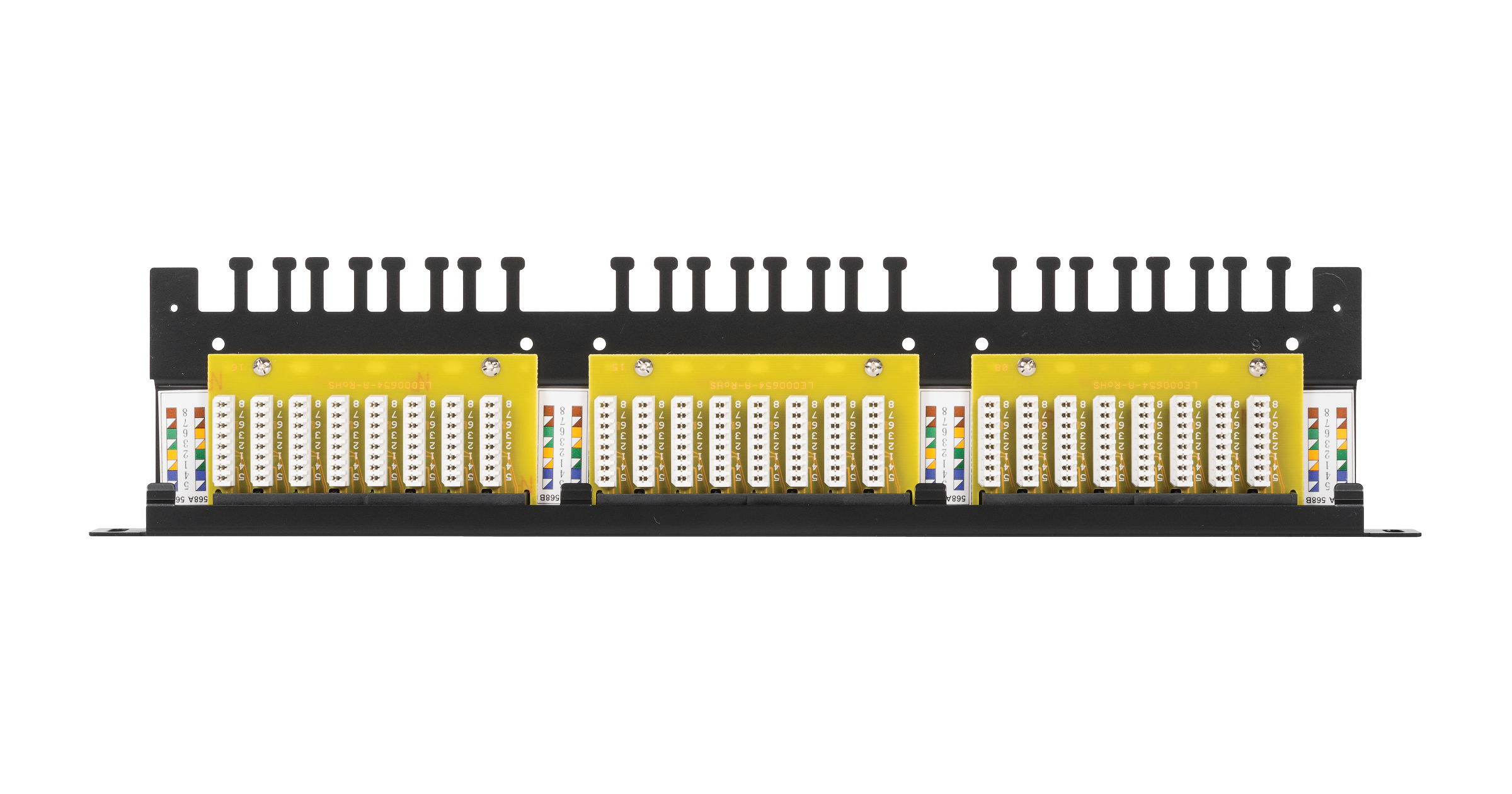 Коммутационная панель NIKOMAX 19", 0,5U, 24 порта, Кат.6 (Класс E), 250МГц, RJ45/8P8C, 110/KRONE, T568A/B, неэкранированная, с органайзером, черная - гарантия: 5 лет расширенная / 25 лет системная — фото