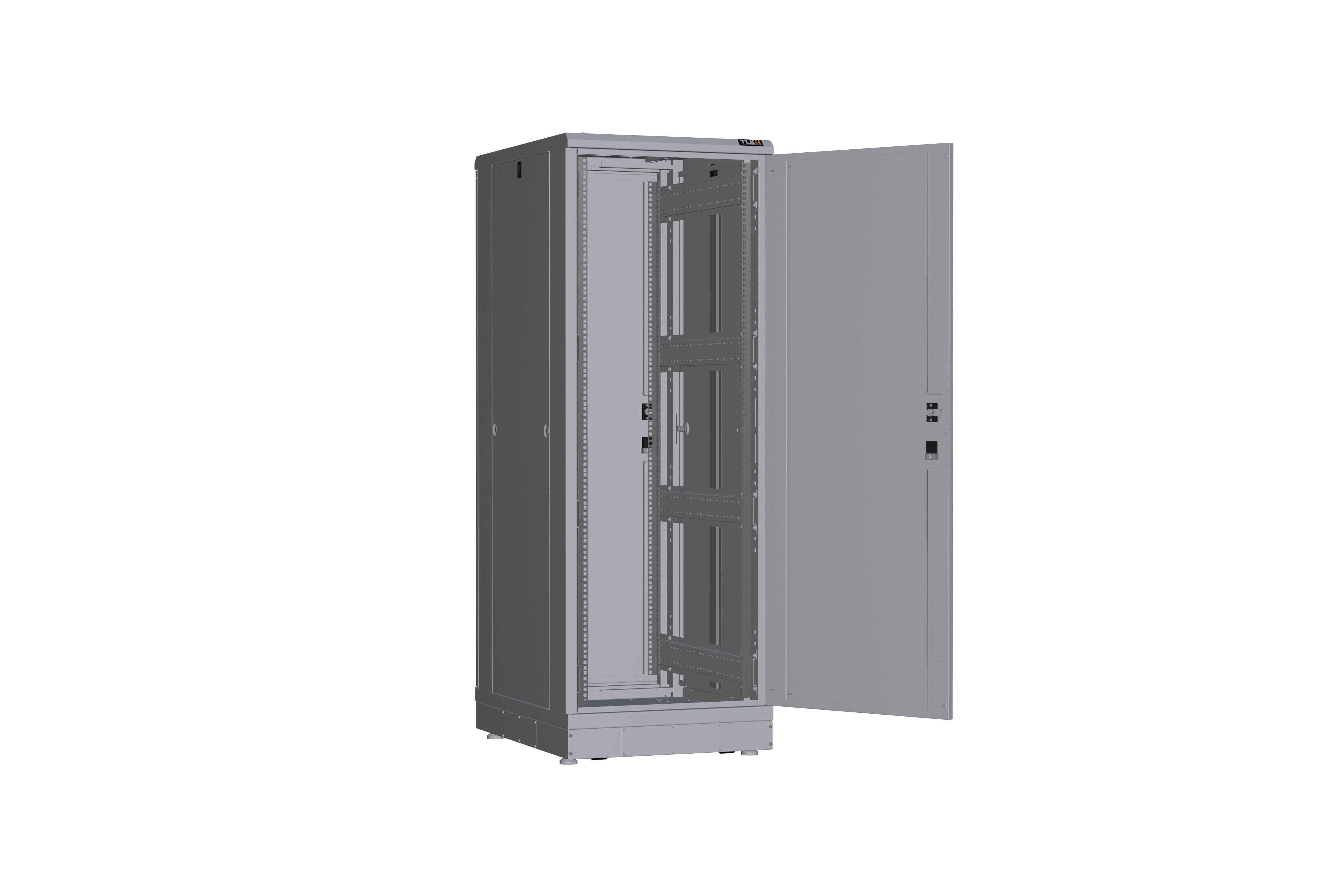 Напольный шкаф NIKOMAX серии TFR-R2 19", 33U, металлические двери, металлические стенки, Ш600хВ1610хГ800мм, в разобранном виде, серый — фото