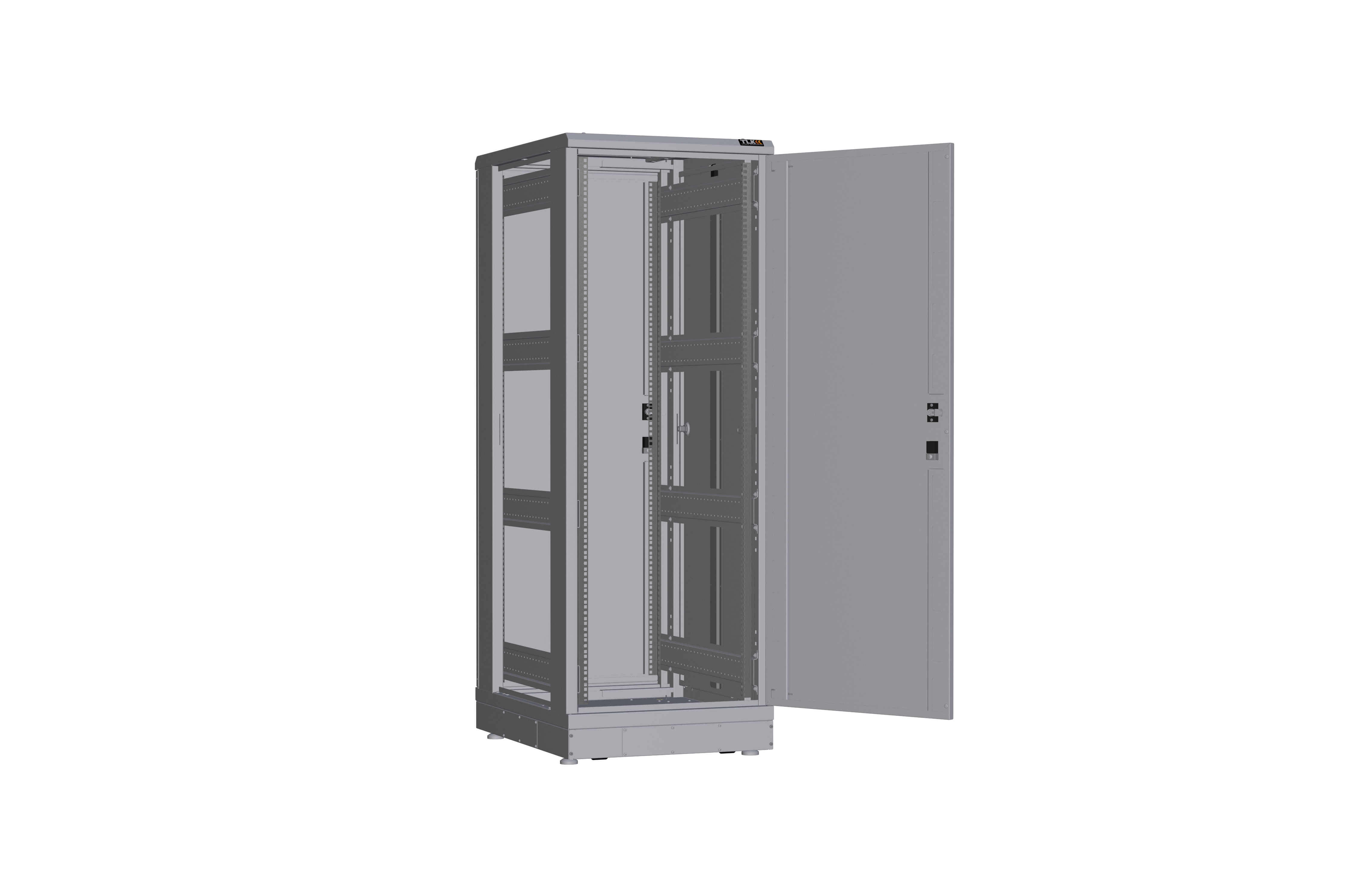 Напольный шкаф NIKOMAX серии TFR-R2 19", 33U, металлические двери, металлические стенки, Ш600хВ1610хГ800мм, в разобранном виде, серый — фото