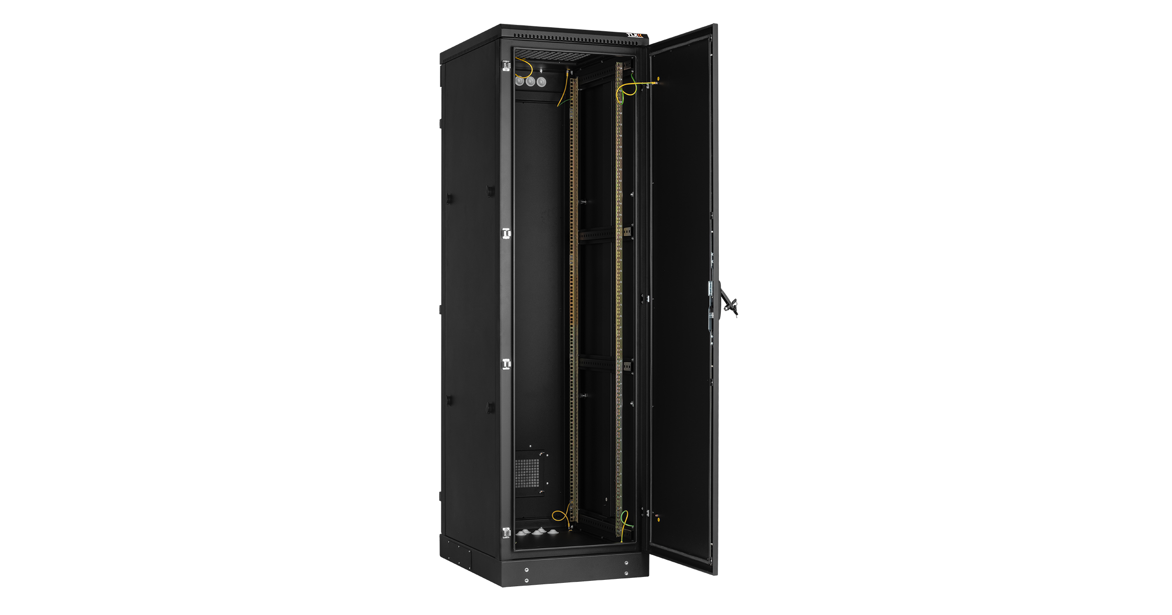 Напольный шкаф NIKOMAX 19", 42U, промышленный, цельнометаллические двери, степень защиты IP54, Ш600хВ2070хГ800мм, черный — фото
