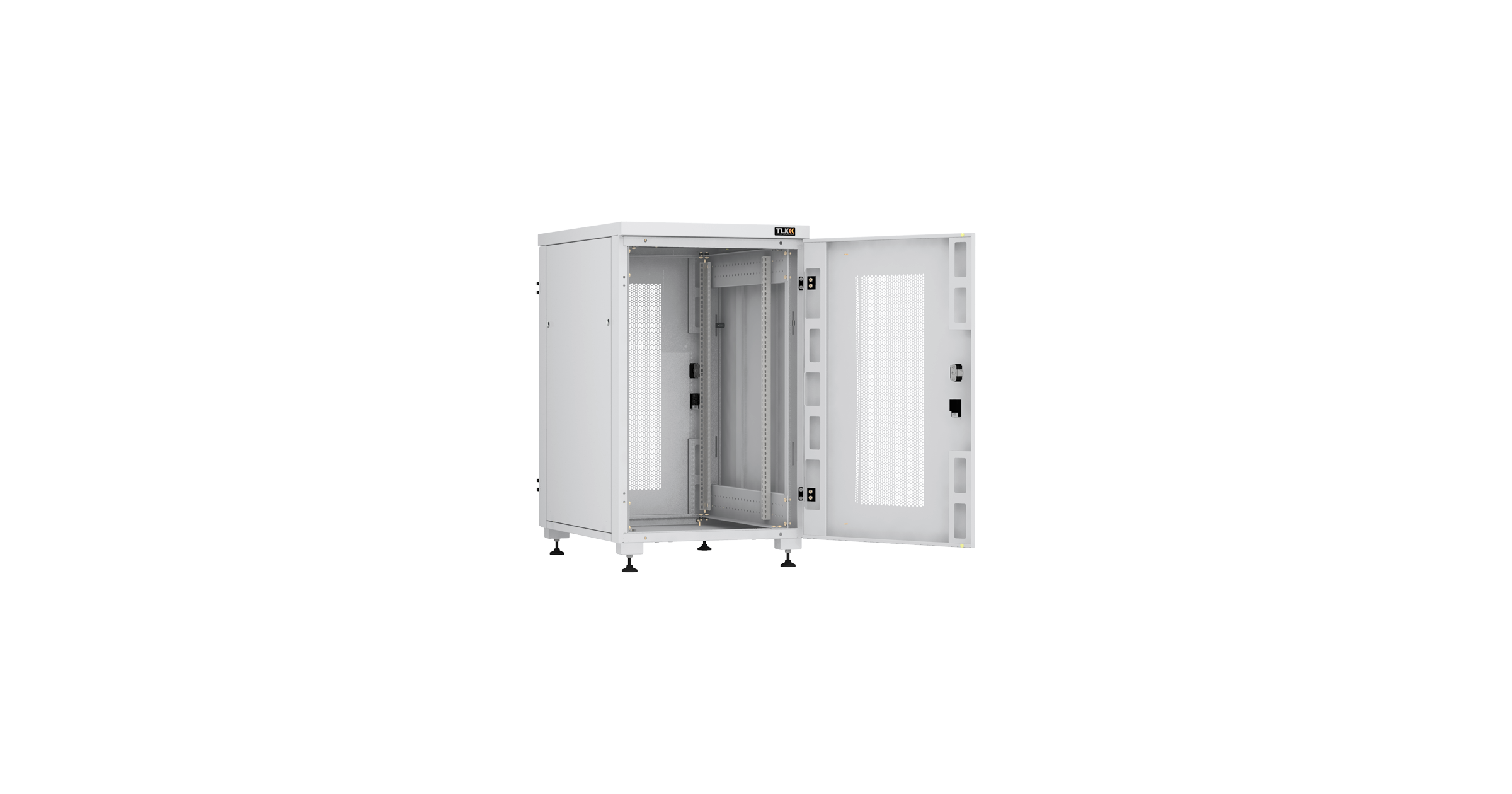 Напольный шкаф NIKOMAX Essential Line серии TFI-R 19", 18U, перфорированные двери, цельнометаллические стенки, Ш600хВ974хГ800мм, в разобранном виде, серый — фото