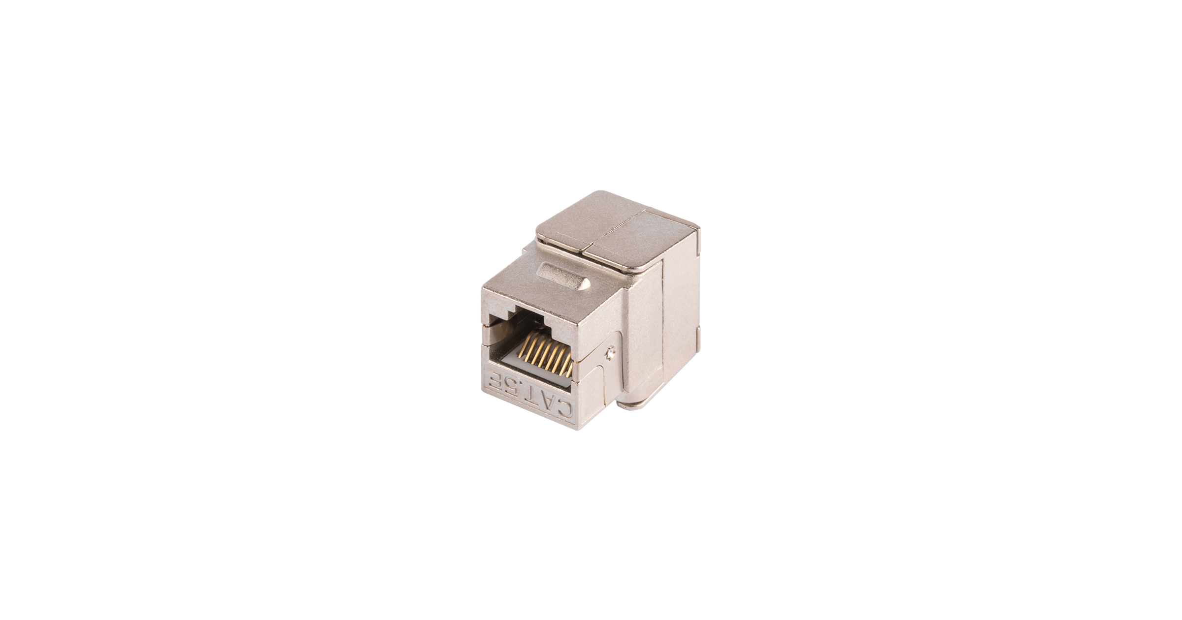 Модуль-вставка NIKOMAX типа Keystone Essential Line, Кат.5е (Класс D), 100МГц, RJ45/8P8C, самозажимной, T568A/B, 180 градусов, полный экран, металлик — фото