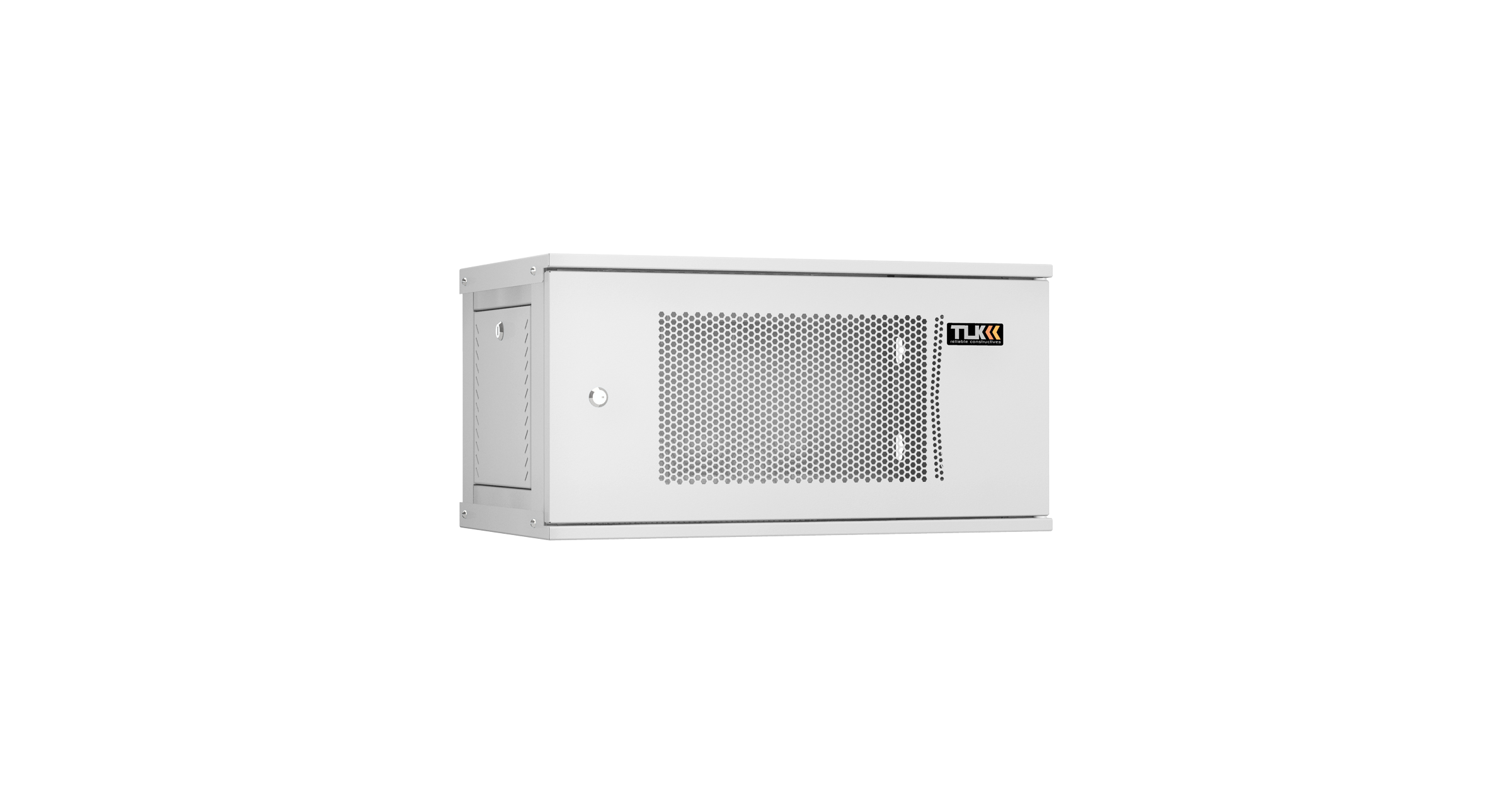 Настенный разборный шкаф NIKOMAX Essential Line 19", 6U, перфорированная дверь, Ш600хВ303хГ350мм, 1 пара монтажных направляющих, серый — фото