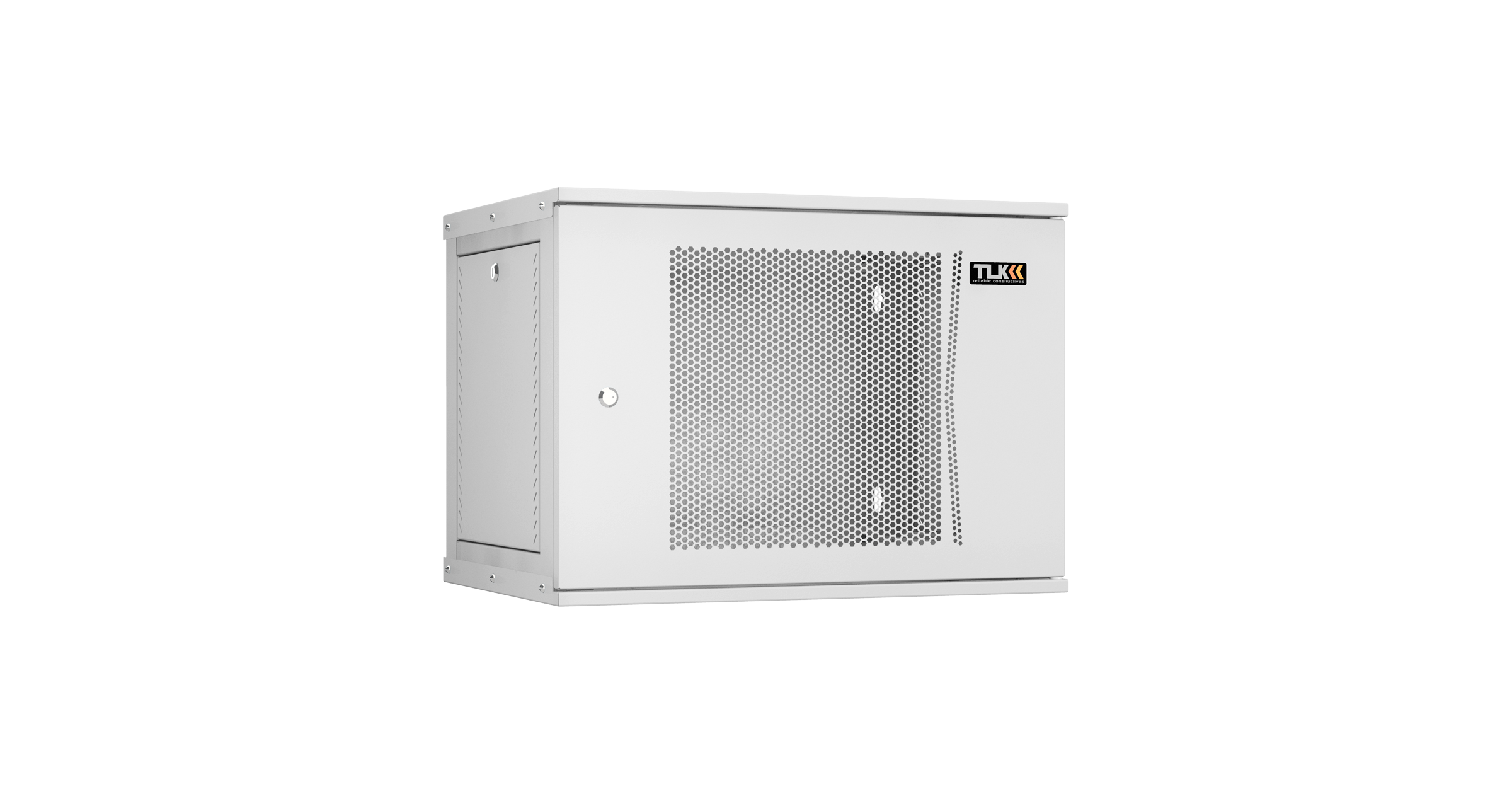 Настенный разборный шкаф NIKOMAX Essential Line 19", 9U, перфорированная дверь, Ш600хВ436хГ450мм, 1 пара монтажных направляющих, серый — фото