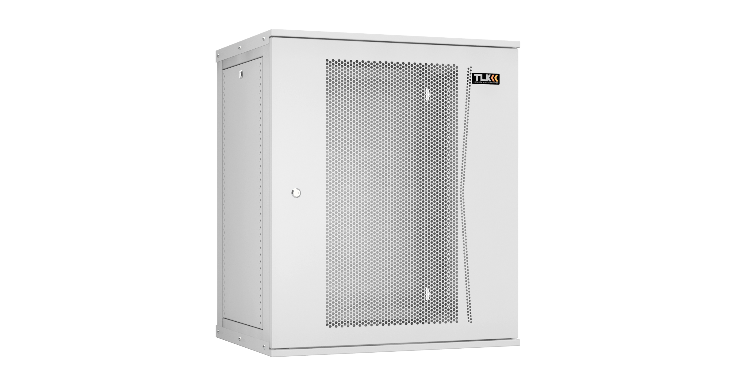 Настенный разборный шкаф NIKOMAX Essential Line 19", 15U, перфорированная дверь, Ш600хВ703хГ450мм, 1 пара монтажных направляющих, серый — фото