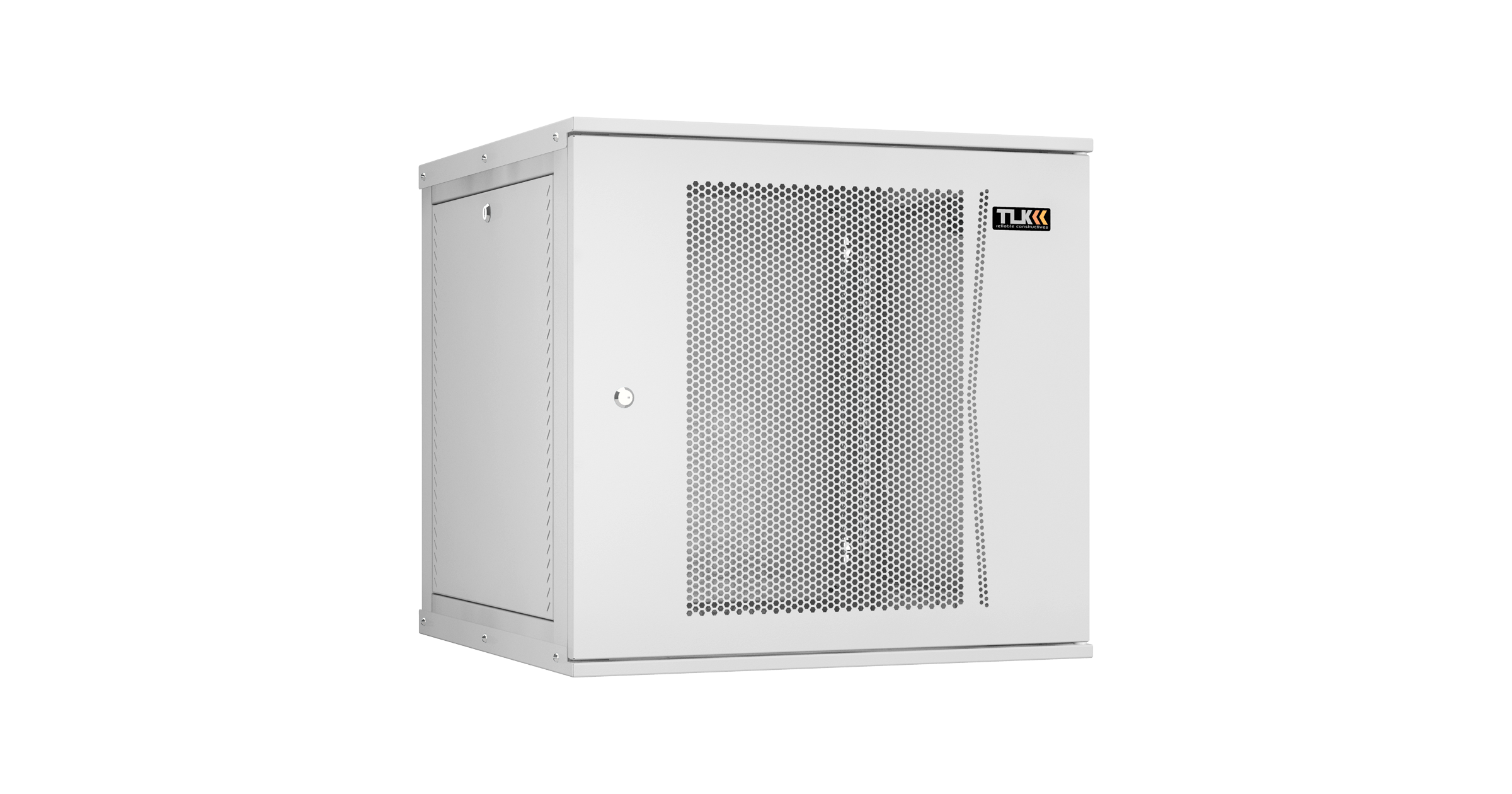Настенный разборный шкаф NIKOMAX Essential Line 19", 12U, перфорированная дверь, Ш600хВ569хГ600мм, 2 пары монтажных направляющих, серый — фото