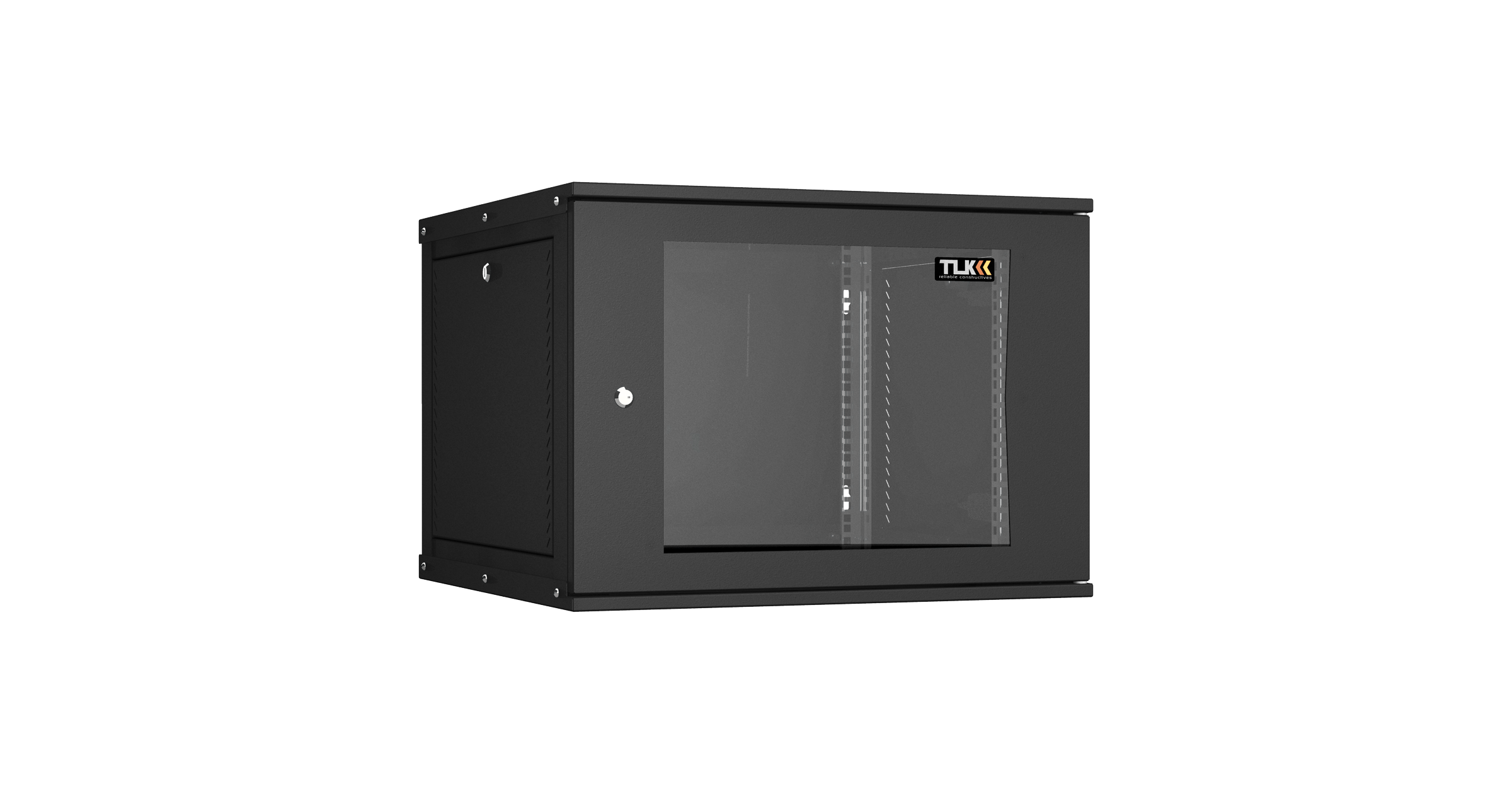 Настенный разборный шкаф NIKOMAX Essential Line 19", 9U, стеклянная дверь, Ш600хВ436хГ600мм, 2 пары монтажных направляющих, черный — фото