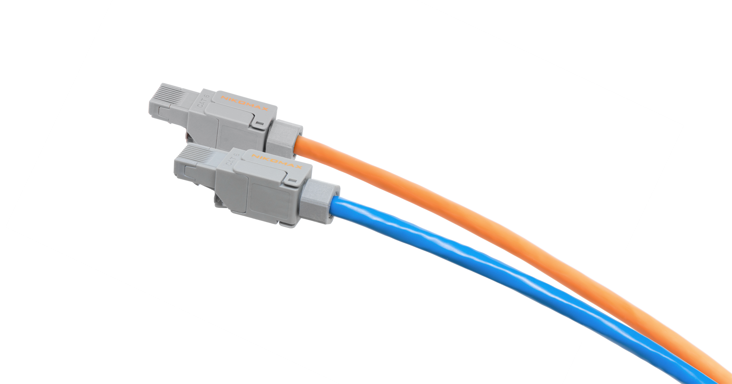 Коннектор NIKOMAX RJ45/8P8C под витую пару, Кат.6 (Класс E), 250МГц, покрытие 50мкд, универсальные ножи, T568B, самозажимной, неэкранированный, серый