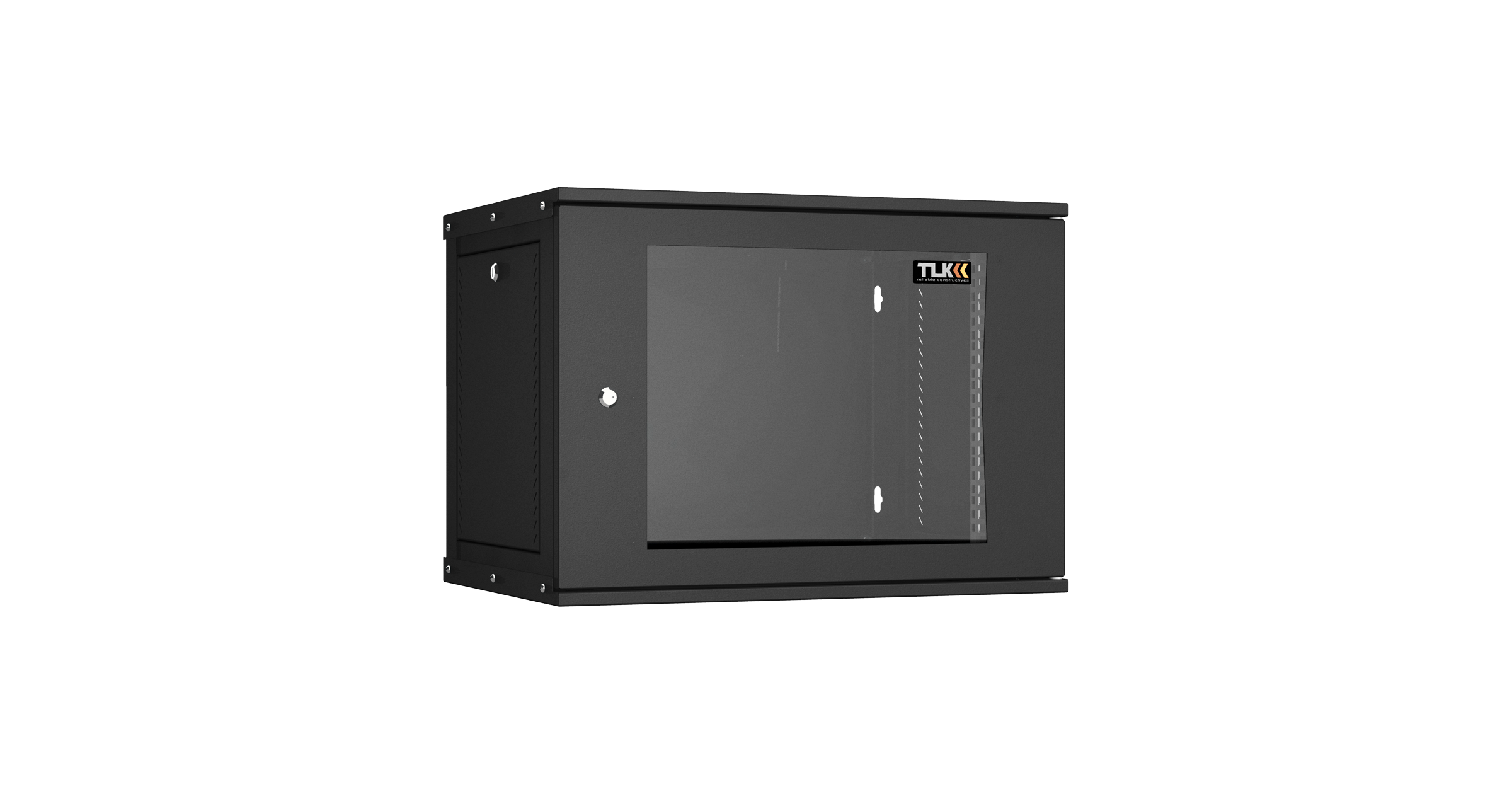 Настенный разборный шкаф NIKOMAX Essential Line 19", 9U, стеклянная дверь, Ш600хВ436хГ450мм, 1 пара монтажных направляющих, черный — фото