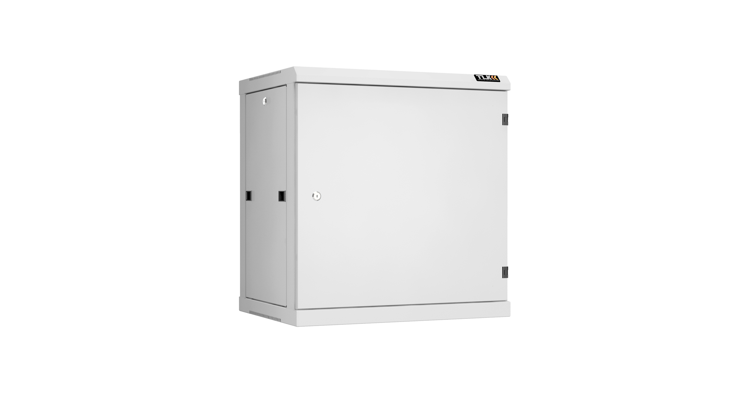 Настенный разборный шкаф NIKOMAX 19", 12U, металлическая дверь, Ш600хВ636хГ450мм, 2 пары монтажных направляющих, серый — фото