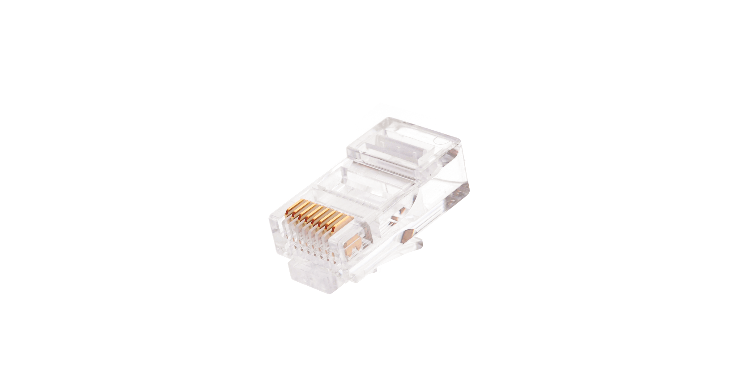 Коннектор NIKOMAX RJ45/8P8C под витую пару, Кат.5e (Класс D), 100МГц, покрытие 6мкд, под многожильный кабель, неэкранированный, круглый ввод, уп-ка 100шт.