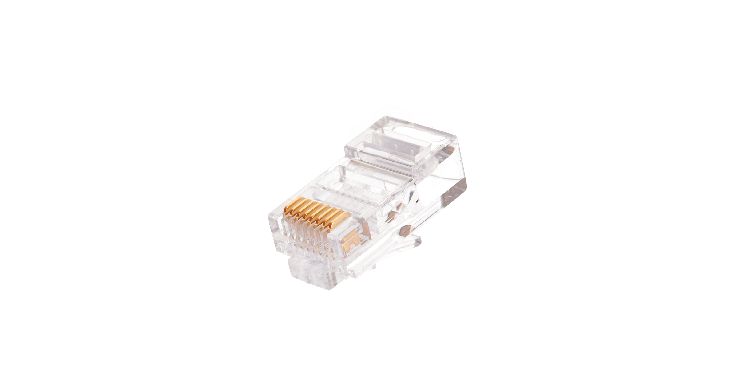 Коннектор NIKOMAX RJ45/8P8C под витую пару, Кат.5e (Класс D), 100МГц, покрытие 50мкд, под многожильный кабель, неэкранированный, круглый ввод, уп-ка 100шт.