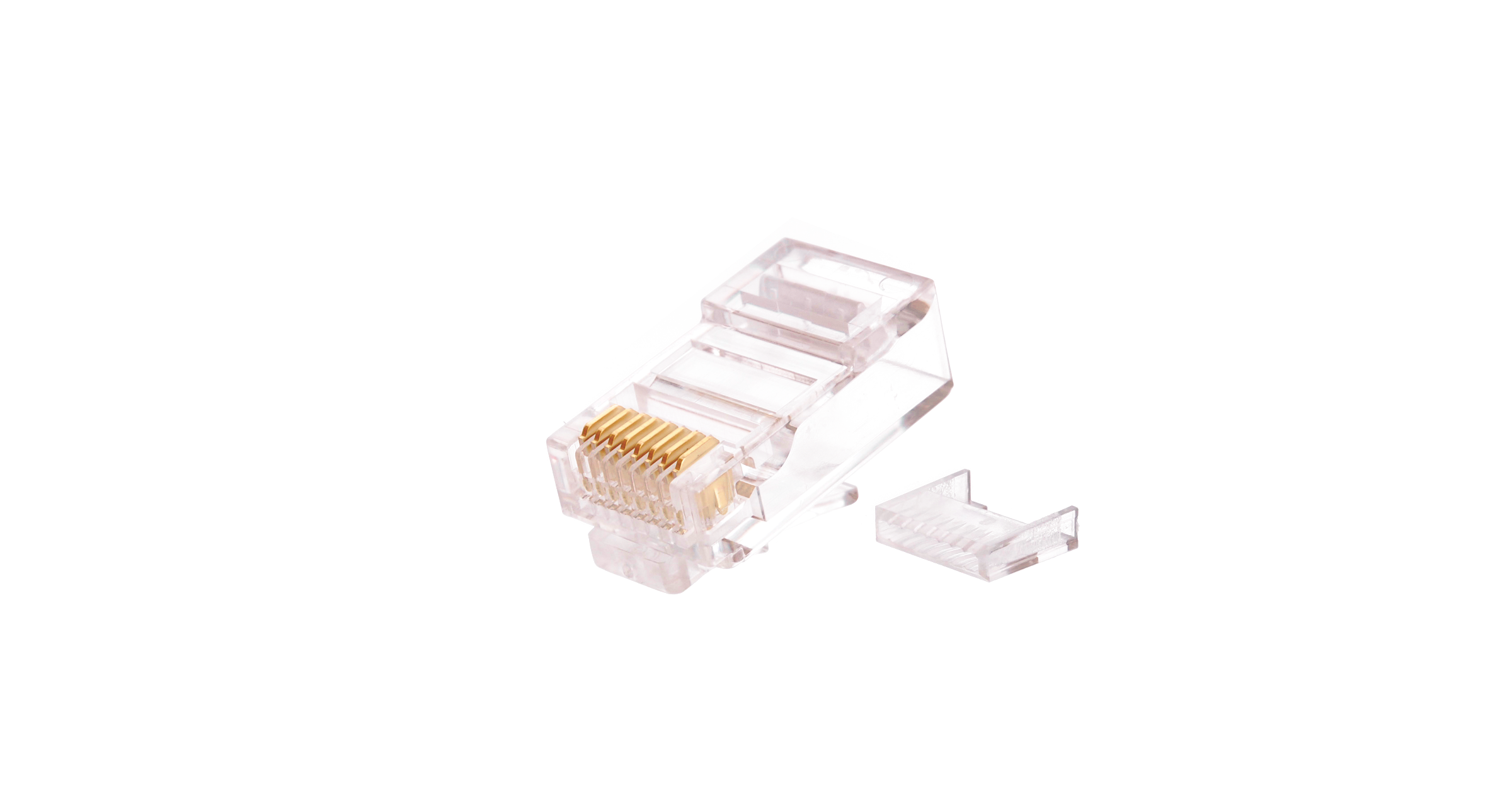 Коннектор NIKOMAX RJ45/8P8C под витую пару, Кат.5e (Класс D), 100МГц, покрытие 50мкд, универсальные ножи, неэкранированный, со вставкой, круглый ввод, уп-ка 100шт.