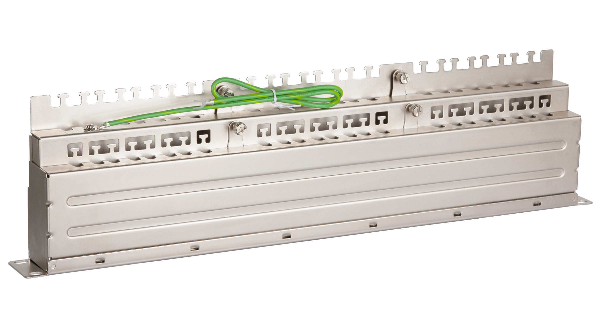Коммутационная панель NIKOMAX 19", 1U, 48 портов, Кат.6, RJ45/8P8C, 110/KRONE, T568A/B, полный экран, с органайзером, металлик, гарантия: 5 лет расширенная / 25 лет системная — фото