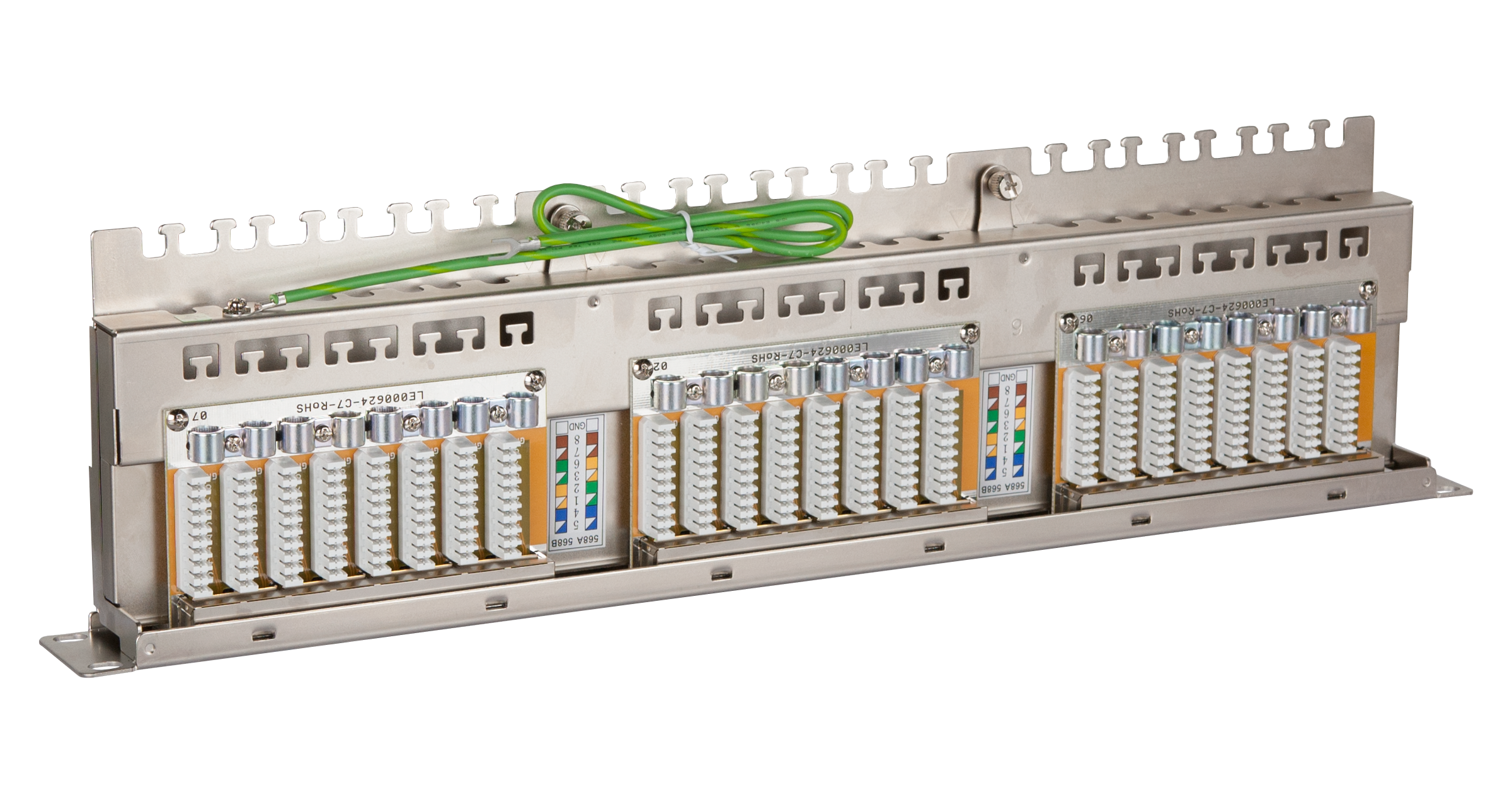 Коммутационная панель NIKOMAX 19", 1U, 48 портов, Кат.6, RJ45/8P8C, 110/KRONE, T568A/B, полный экран, с органайзером, металлик, гарантия: 5 лет расширенная / 25 лет системная — фото