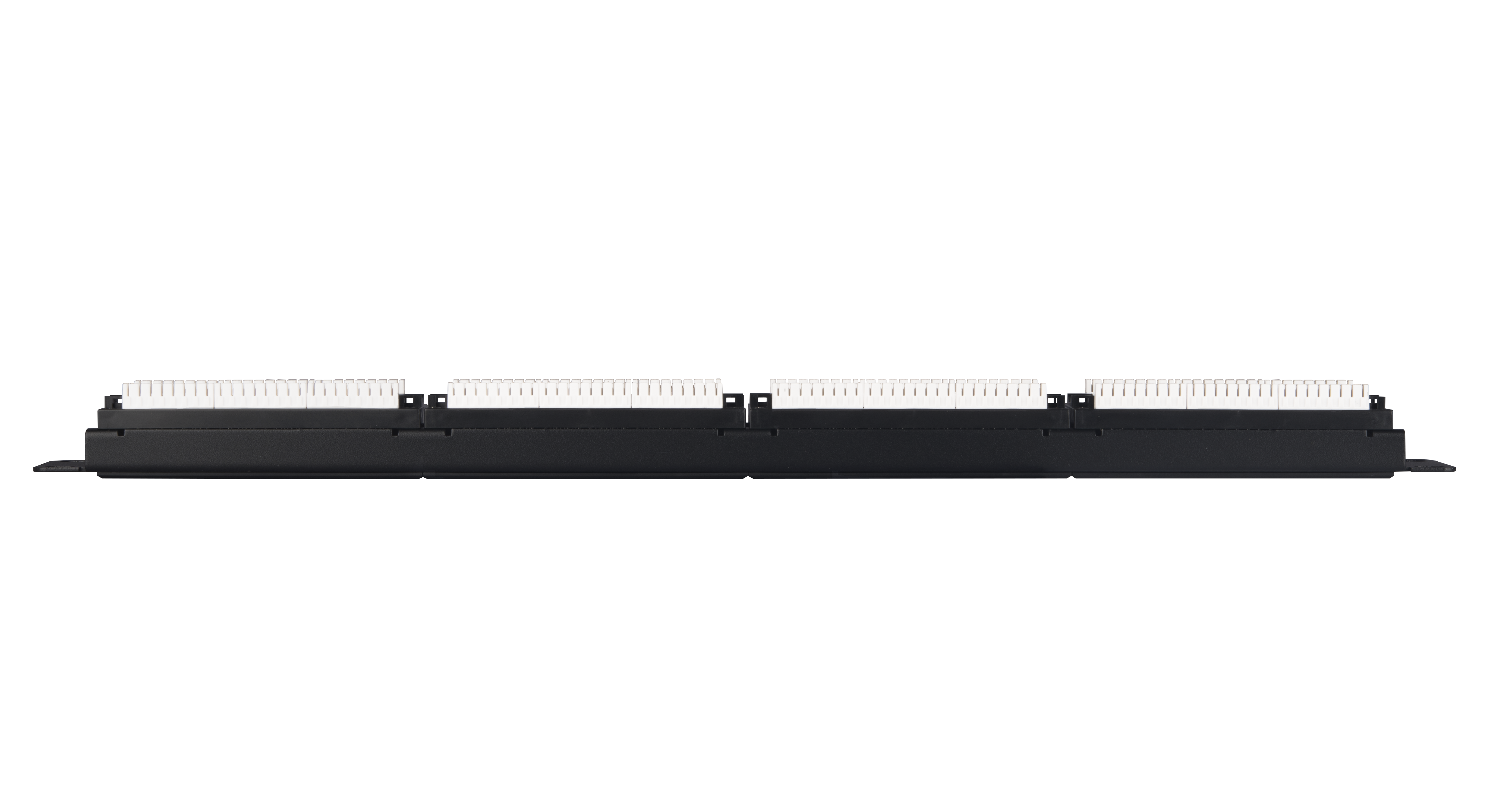 Коммутационная панель NIKOMAX Essential Line 19", 1U, 24 порта, Кат.5e (Класс D), 100МГц, RJ45/8P8C, 110/KRONE, T568A/B, неэкранированная, с органайзером, черная - гарантия: 1 год — фото