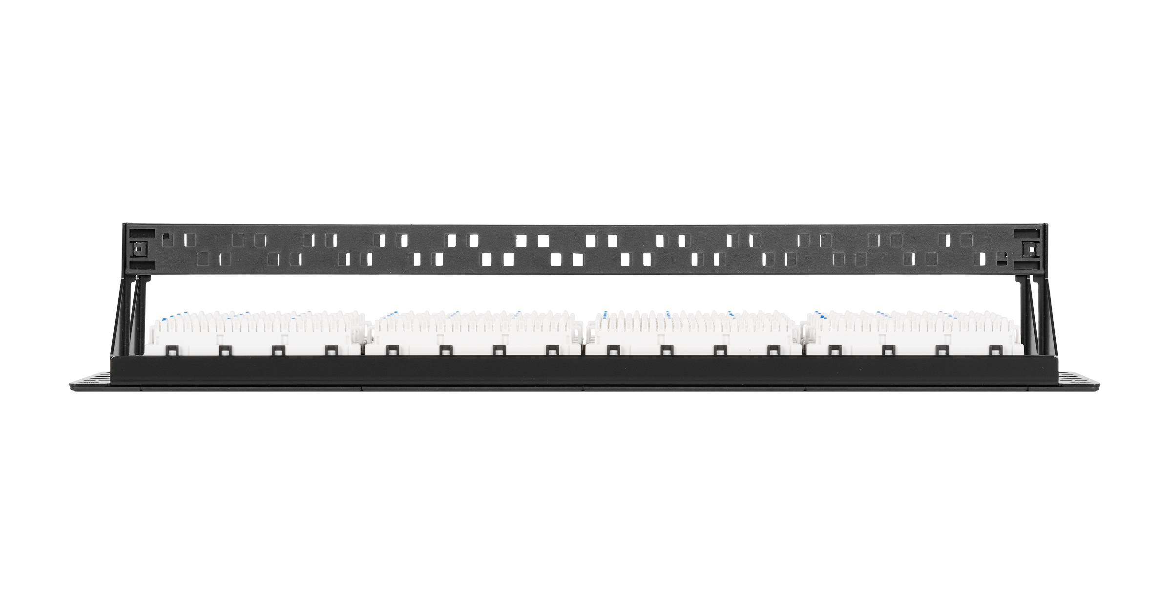 Коммутационная панель NIKOMAX 19", 2U, 48 портов, Кат.6 (Класс E), 250МГц, RJ45/8P8C, 110/KRONE, T568A/B, неэкранированная, с органайзерами, черная - гарантия: 5 лет расширенная / 25 лет системная — фото