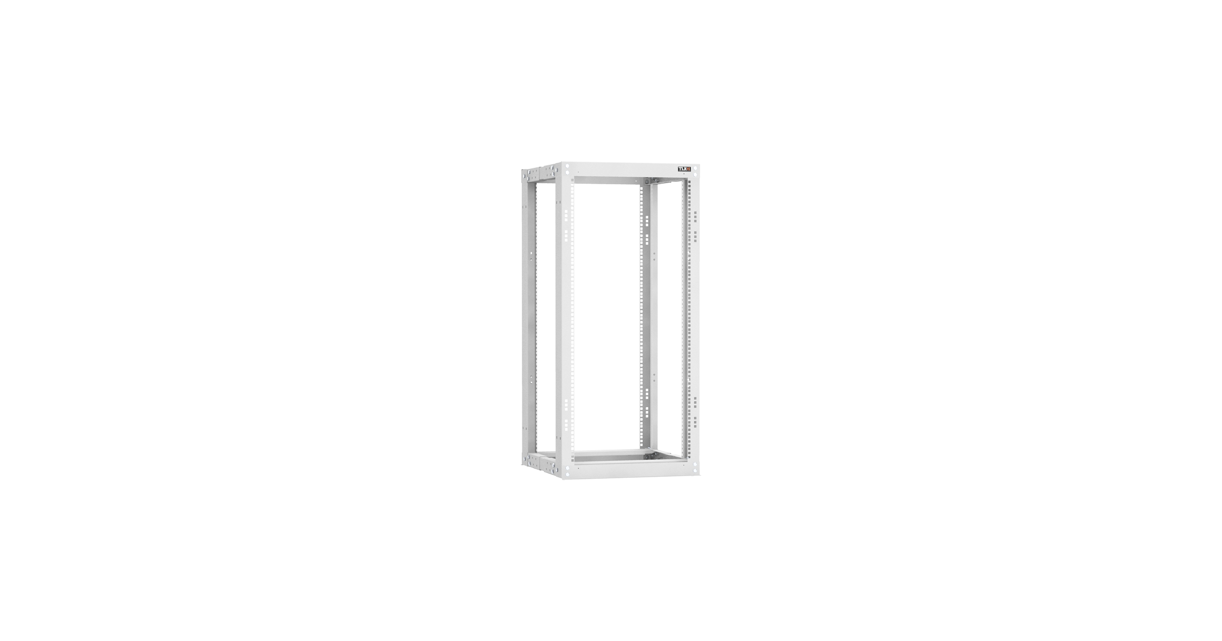 Монтажная стойка NIKOMAX Essential Line двухрамная раздвижная 19", 24U, Ш550xВ1195xГ(600-1000) мм, шаг регулировки глубины 50 мм, в разобранном виде, цвет серый RAL 7035 — фото