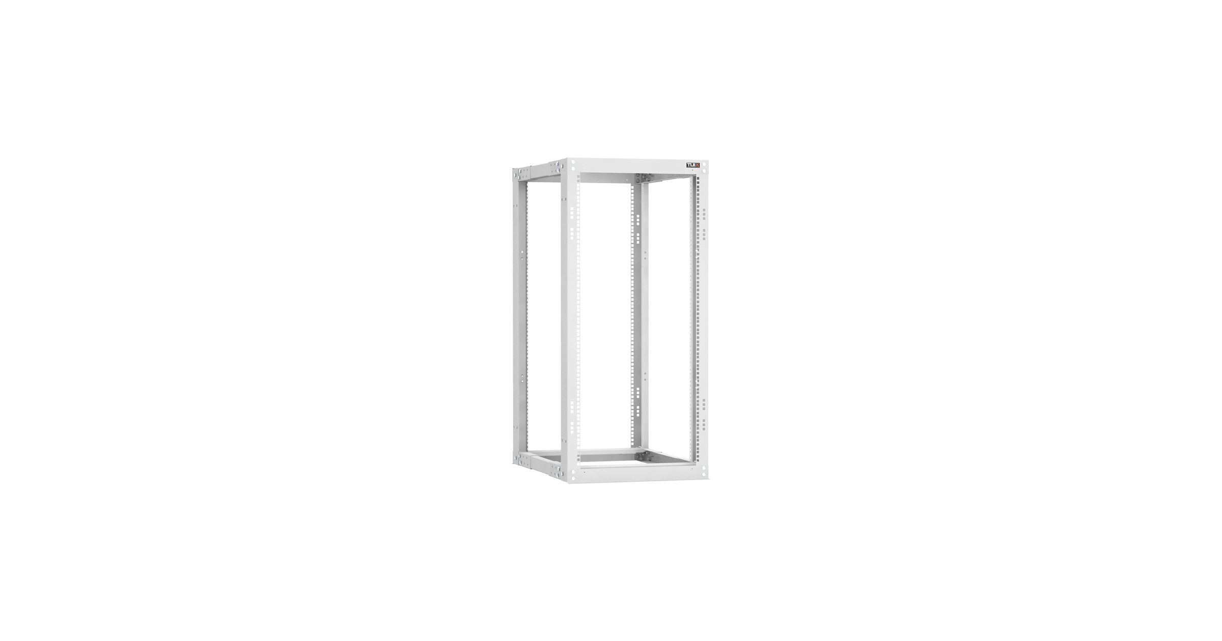 Монтажная стойка NIKOMAX Essential Line двухрамная раздвижная 19", 24U, Ш550xВ1195xГ(600-1000) мм, шаг регулировки глубины 50 мм, в разобранном виде, цвет серый RAL 7035 — фото