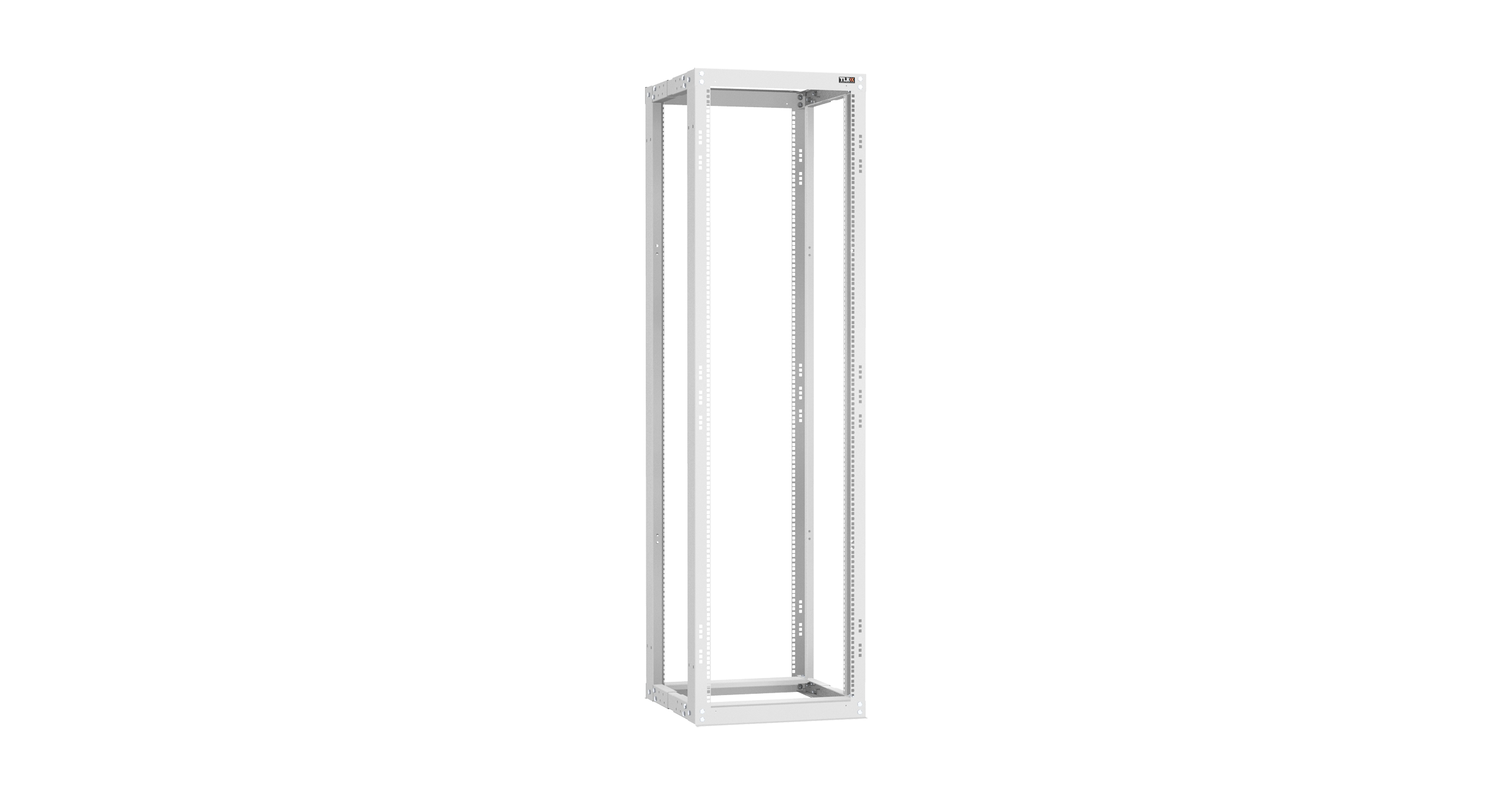 Монтажная стойка NIKOMAX Essential Line двухрамная раздвижная 19", 42U, Ш550xВ1995xГ(600-1000) мм, шаг регулировки 50 мм, в разобранном виде, цвет серый RAL 7035 — фото