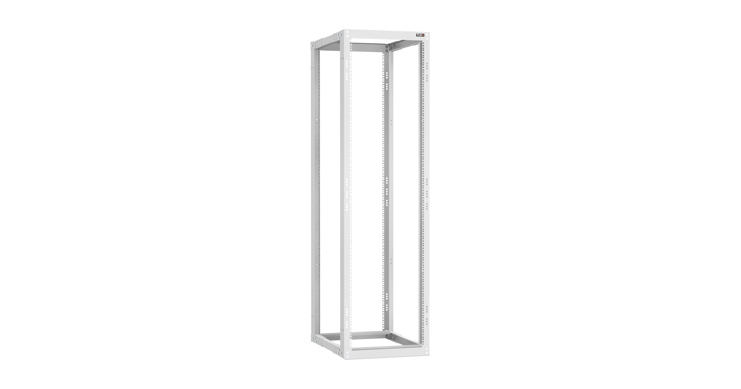 Монтажная стойка NIKOMAX Essential Line двухрамная раздвижная 19", 42U, Ш550xВ1995xГ(600-1000) мм, шаг регулировки 50 мм, в разобранном виде, цвет серый RAL 7035 — фото