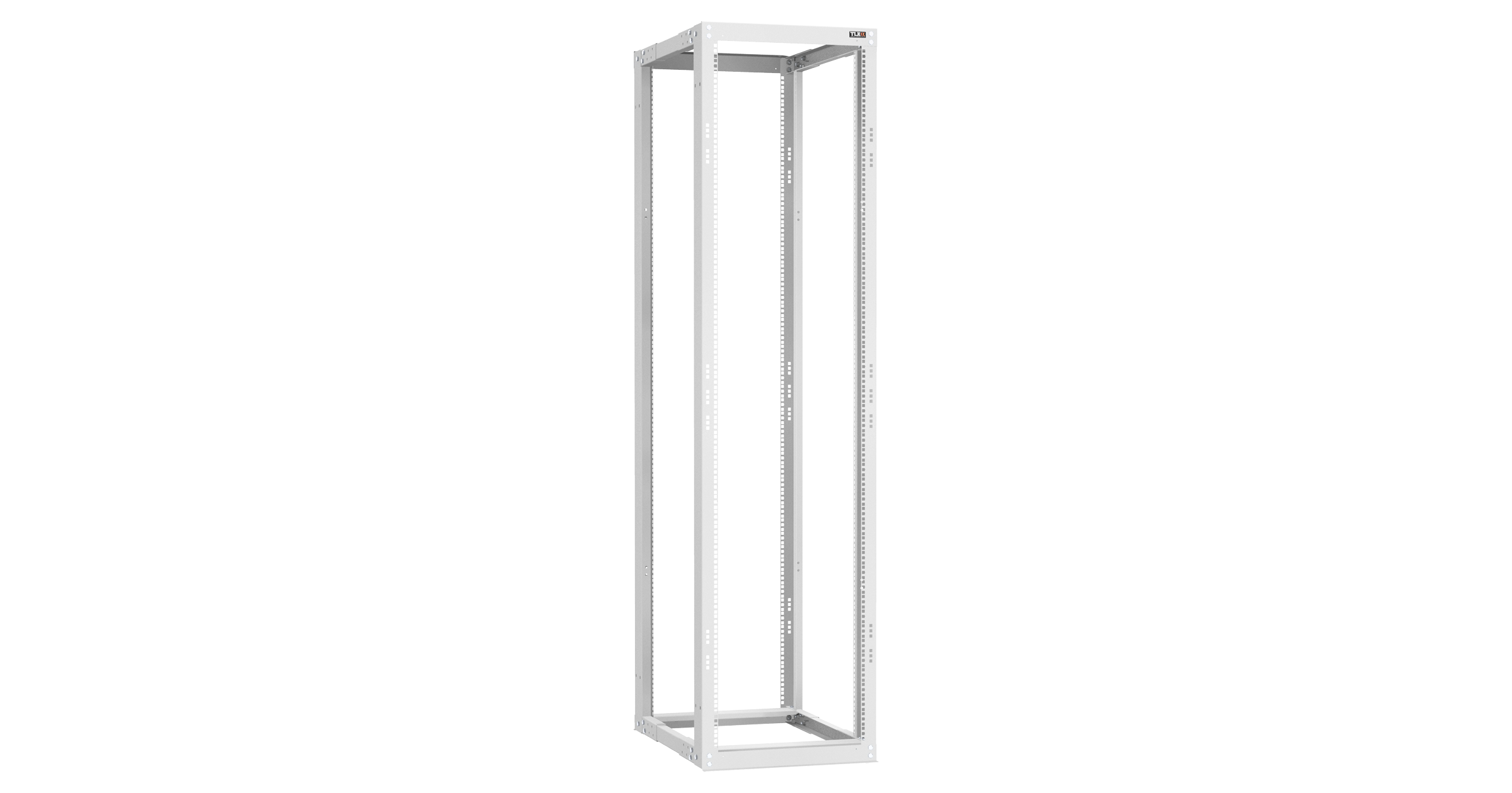 Монтажная стойка NIKOMAX Essential Line двухрамная раздвижная 19", 47U, Ш550xВ2220xГ(600 -1000) мм, шаг регулировки глубины 50 мм, в разобранном виде, цвет серый RAL 7035 — фото