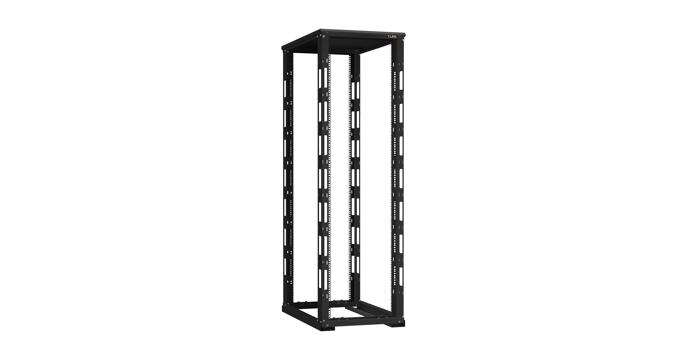 Монтажная стойка NIKOMAX двухрамная с разборной рамой 19", 42U, Ш600xВ1995xГ1000мм, с крышей, в разобранном виде, черный — фото