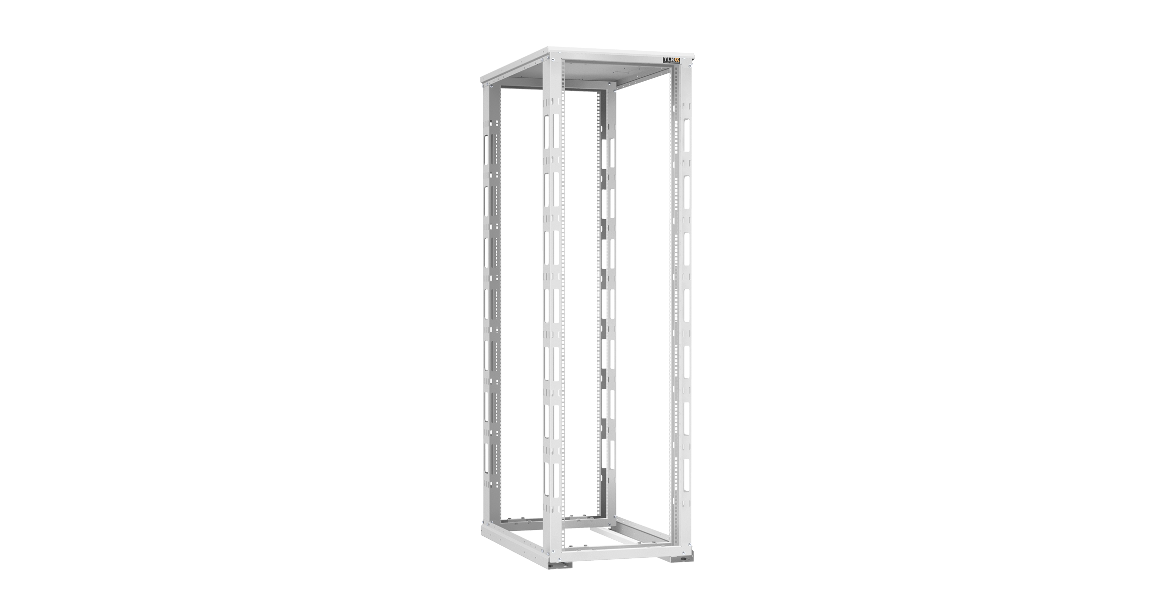 Монтажная стойка NIKOMAX двухрамная с разборной рамой 19", 42U, Ш600xВ1995xГ1000мм, с крышей, в разобранном виде, серый — фото