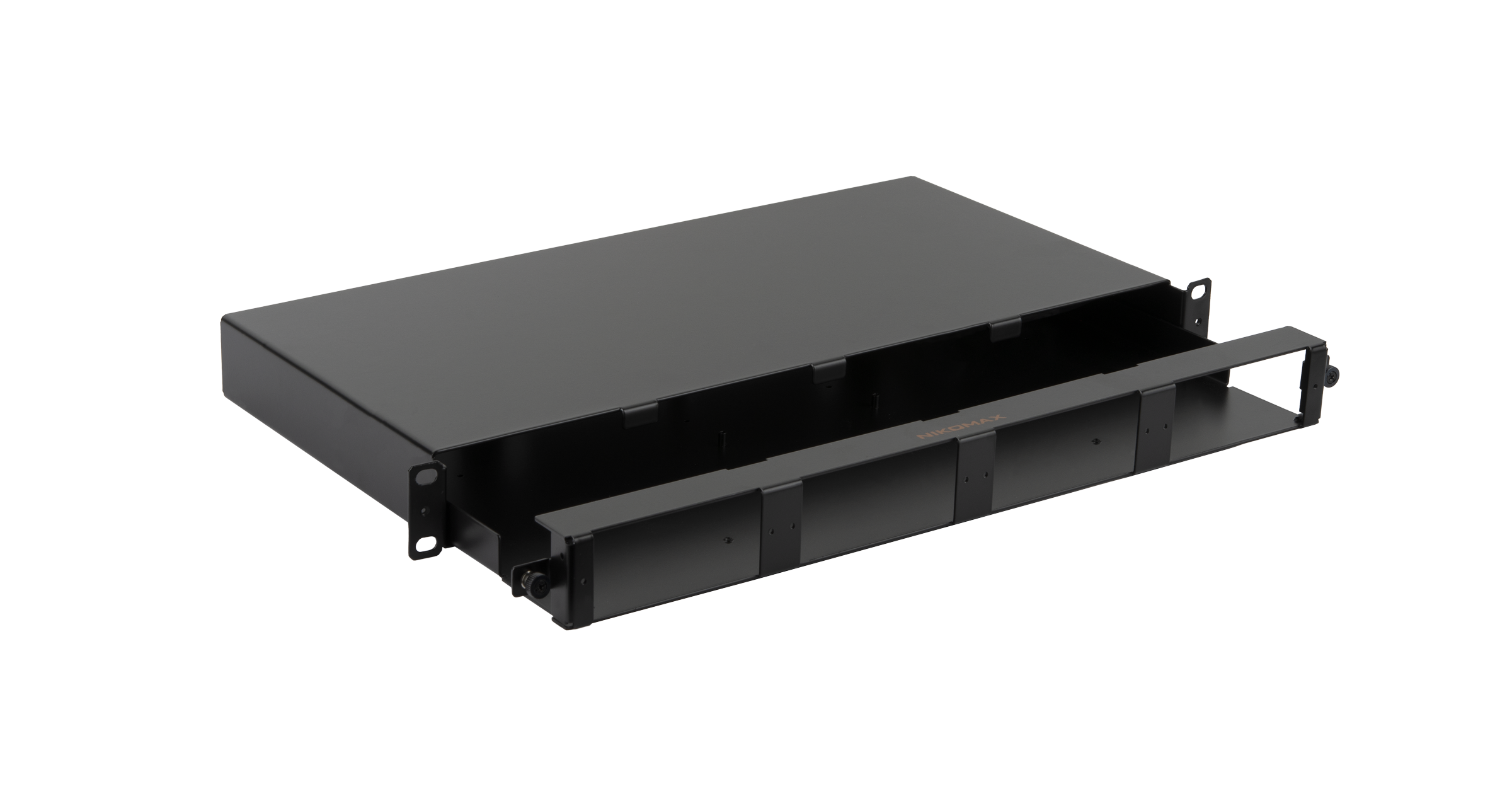 Оптический кросс NIKOMAX 19" серии MS, 1U, до 4 кассетных модулей/ панелей, выдвижной, черный — фото