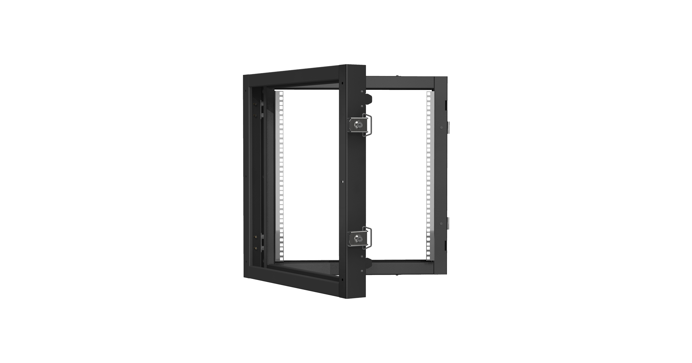 Пристенная поворотная секция NIKOMAX 19", 12U, Ш600хВ636хГ156мм, 1 пары L-образных монтажных направляющих, черный RAL 9005. — фото