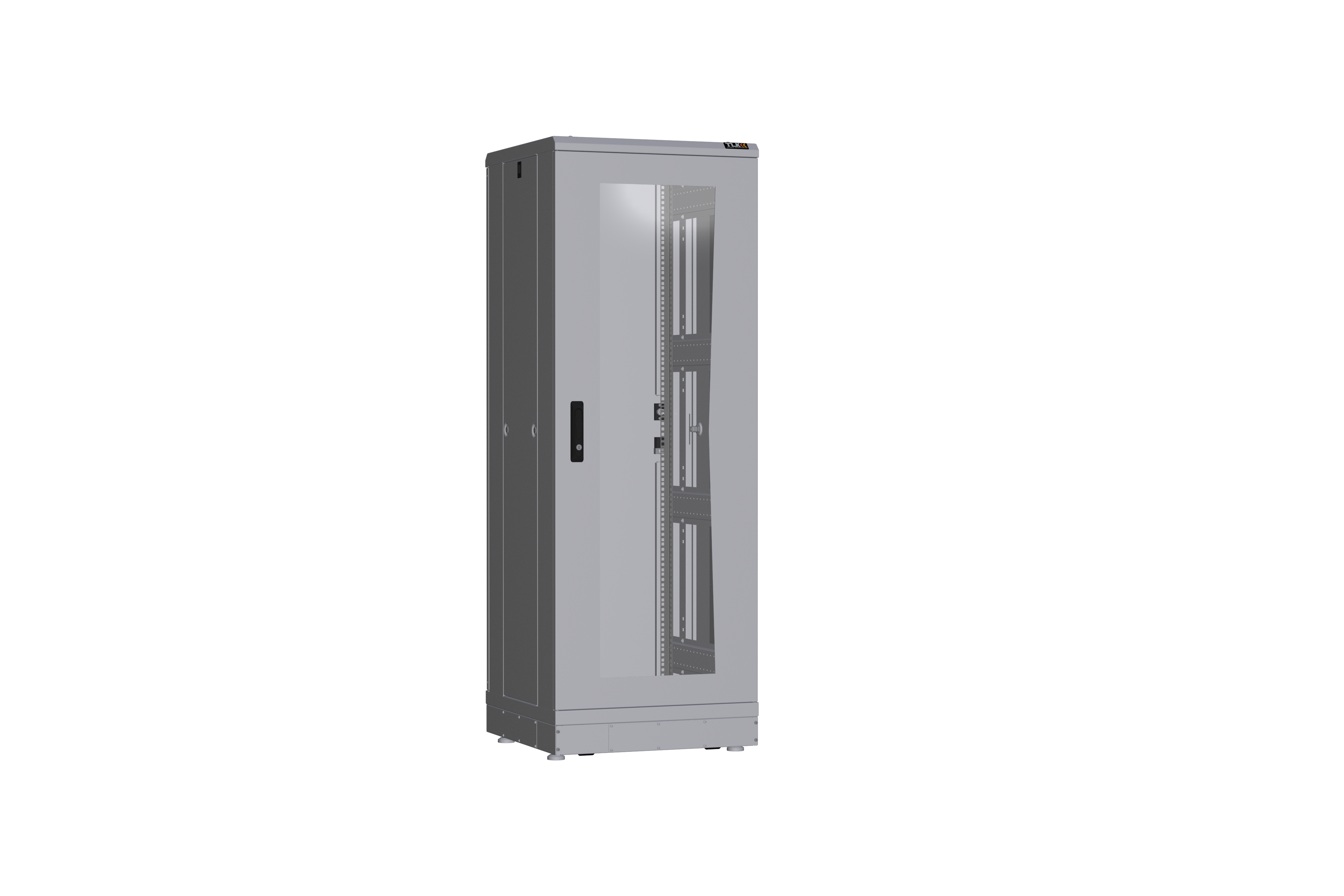 Напольный шкаф NIKOMAX серии TFR-R2 19", 33U, дверь со стеклом и металлическая, металлические стенки, Ш600хВ1612хГ600мм, в разобранном виде, серый — фото