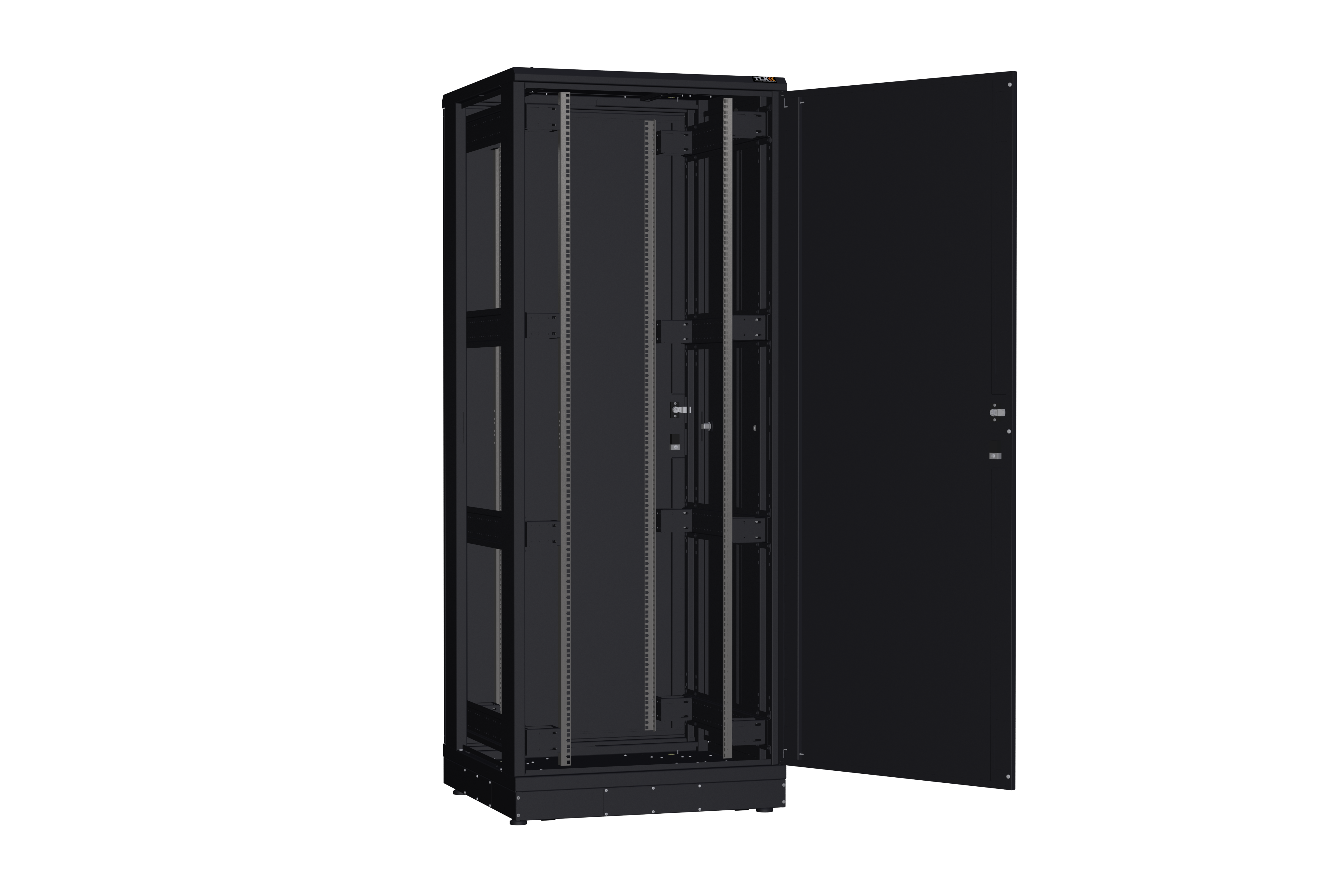 Напольный шкаф NIKOMAX серии TFR-R2 19", 42U, металлические двери, металлические стенки, Ш800хВ2010хГ800мм, в разобранном виде, черный — фото