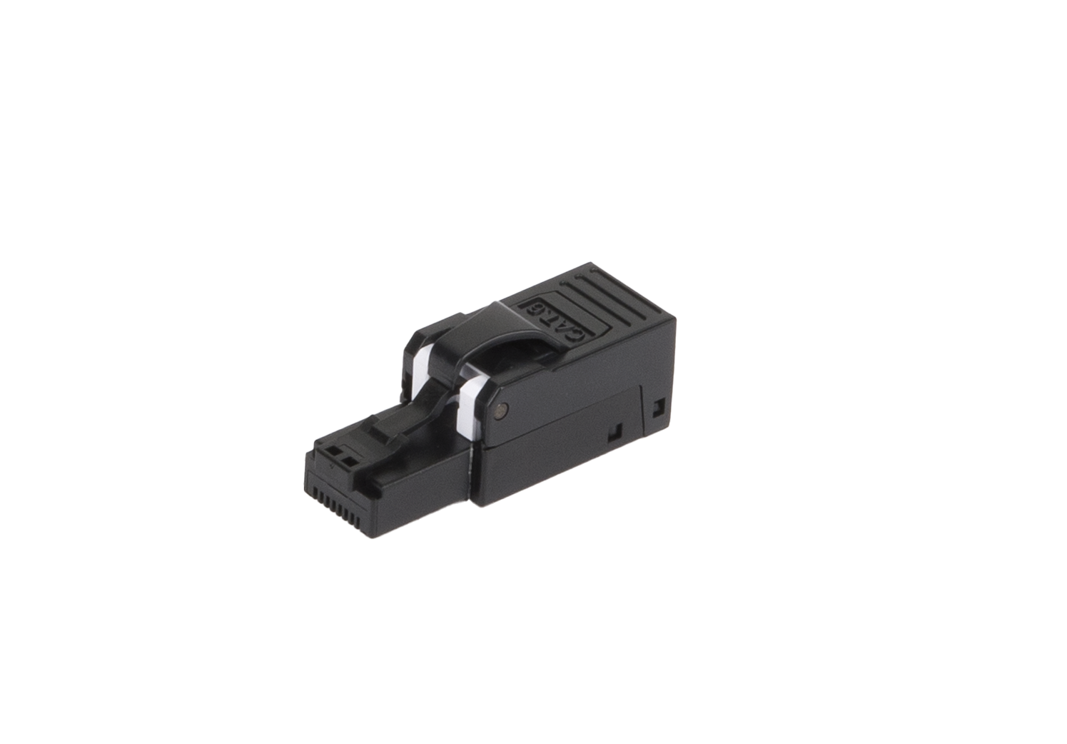 Полевой коннектор RJ45/8P8C NIKOMAX серии Premium, Кат.6 (Класс E), 250МГц, покрытие 50мкд, универсальные ножи, T568B, самозажимной, компактный, пластик, черный