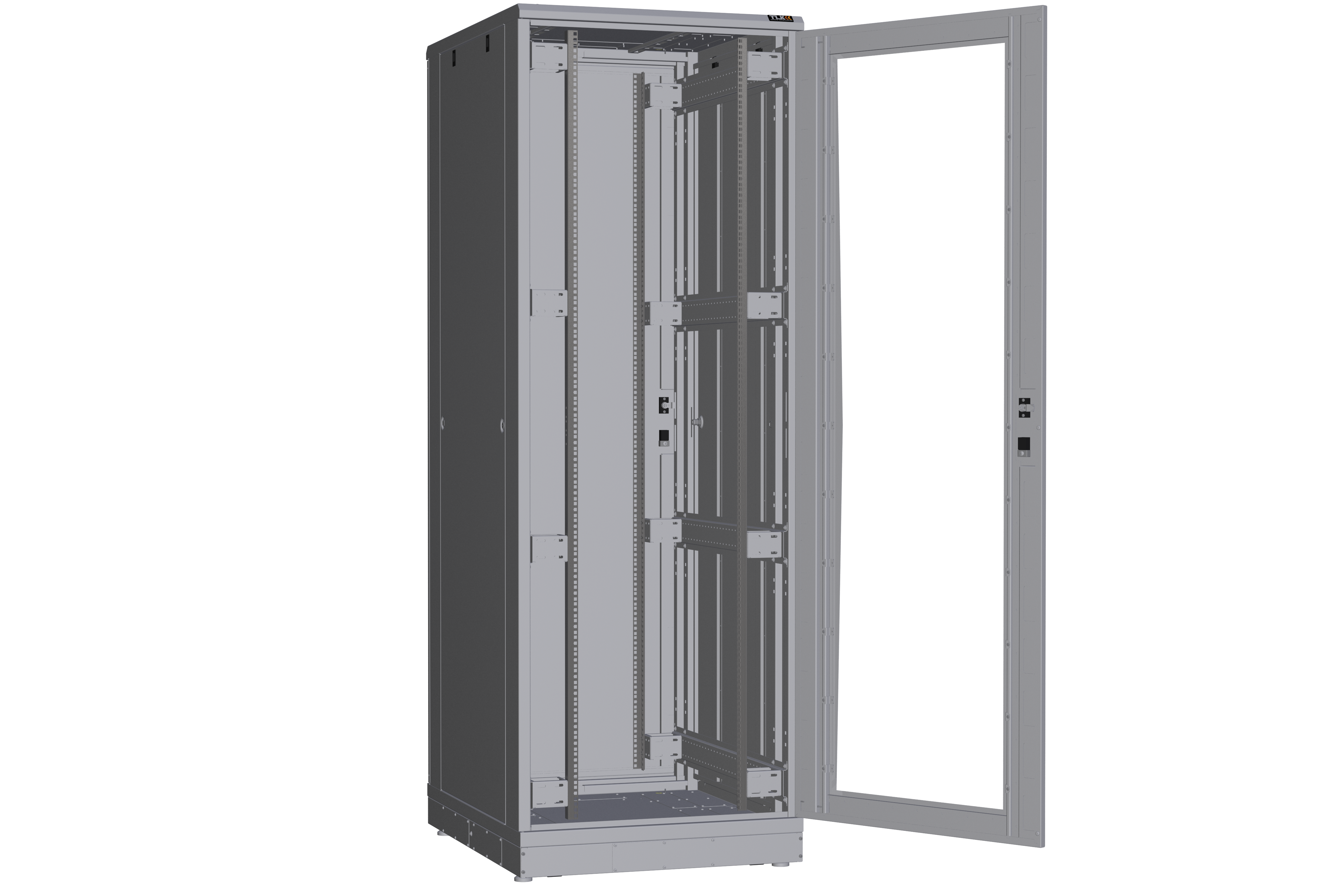Напольный шкаф NIKOMAX серии TFR-R2 19", 47U, дверь со стеклом и металлическая, металлические стенки, Ш800хВ2232хГ1000мм, в разобранном виде, серый — фото