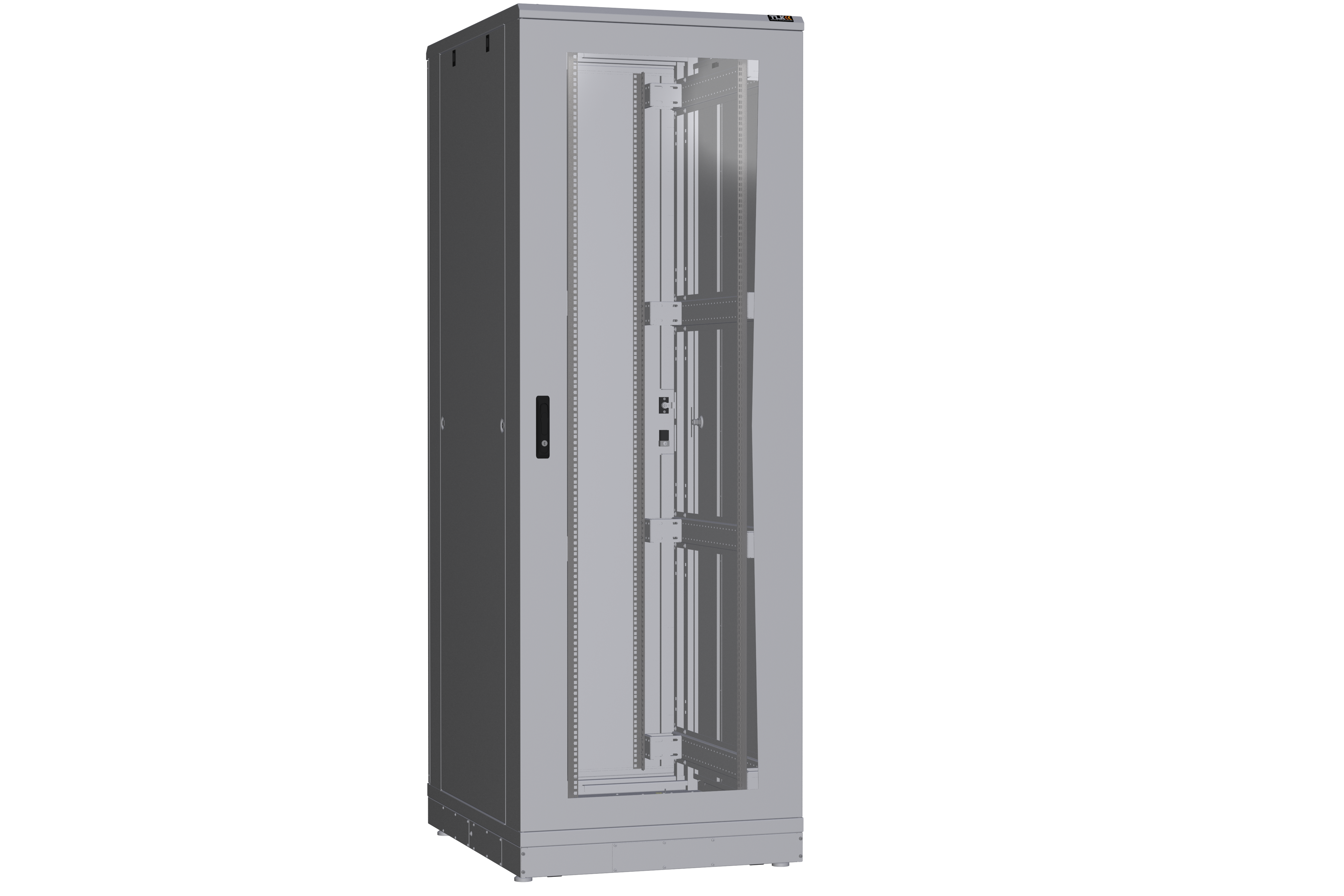 Напольный шкаф NIKOMAX серии TFR-R2 19", 47U, дверь со стеклом и металлическая, металлические стенки, Ш800хВ2232хГ1000мм, в разобранном виде, серый — фото