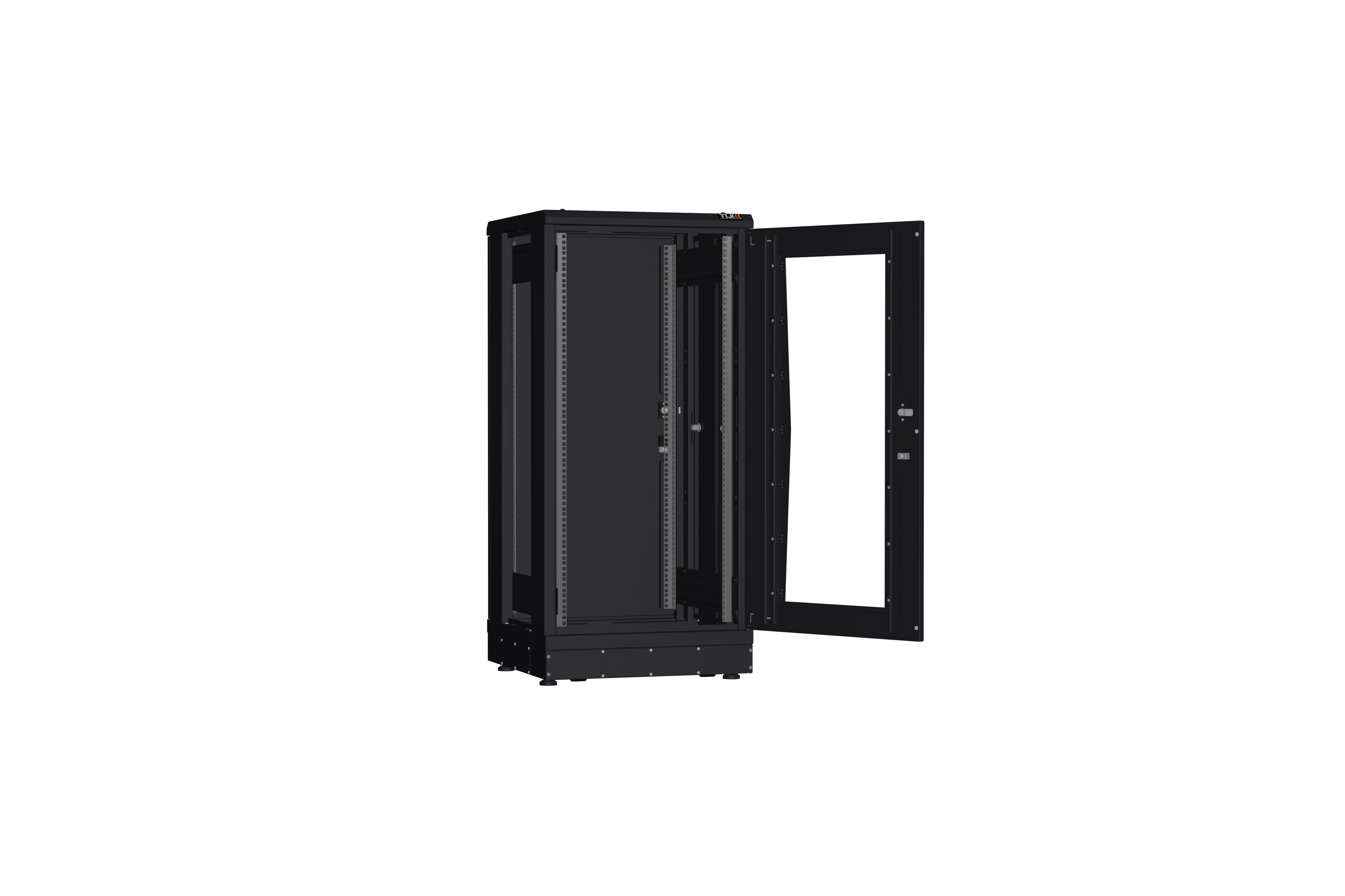 Напольный шкаф NIKOMAX серии TFR-R2 19", 24U, дверь со стеклом и металлическая, металлические стенки, Ш600хВ1280хГ600мм, в разобранном виде, черный — фото
