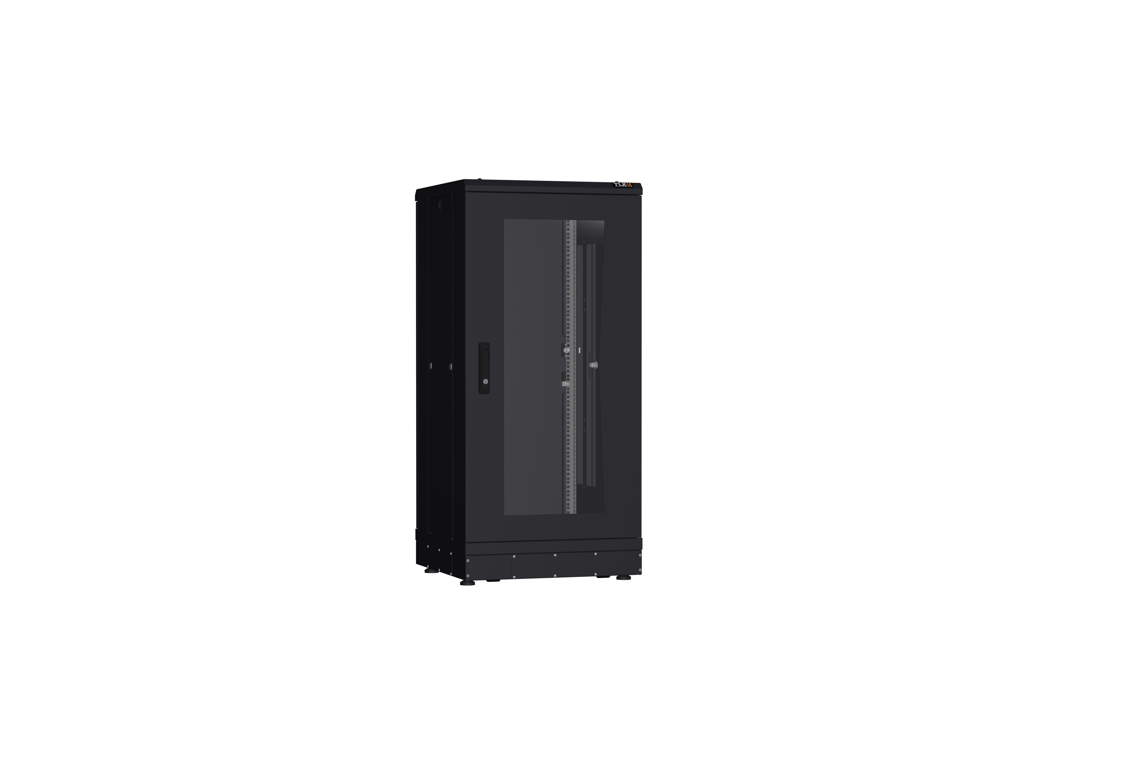 Напольный шкаф NIKOMAX серии TFR-R2 19", 24U, дверь со стеклом и металлическая, металлические стенки, Ш600хВ1280хГ600мм, в разобранном виде, черный — фото