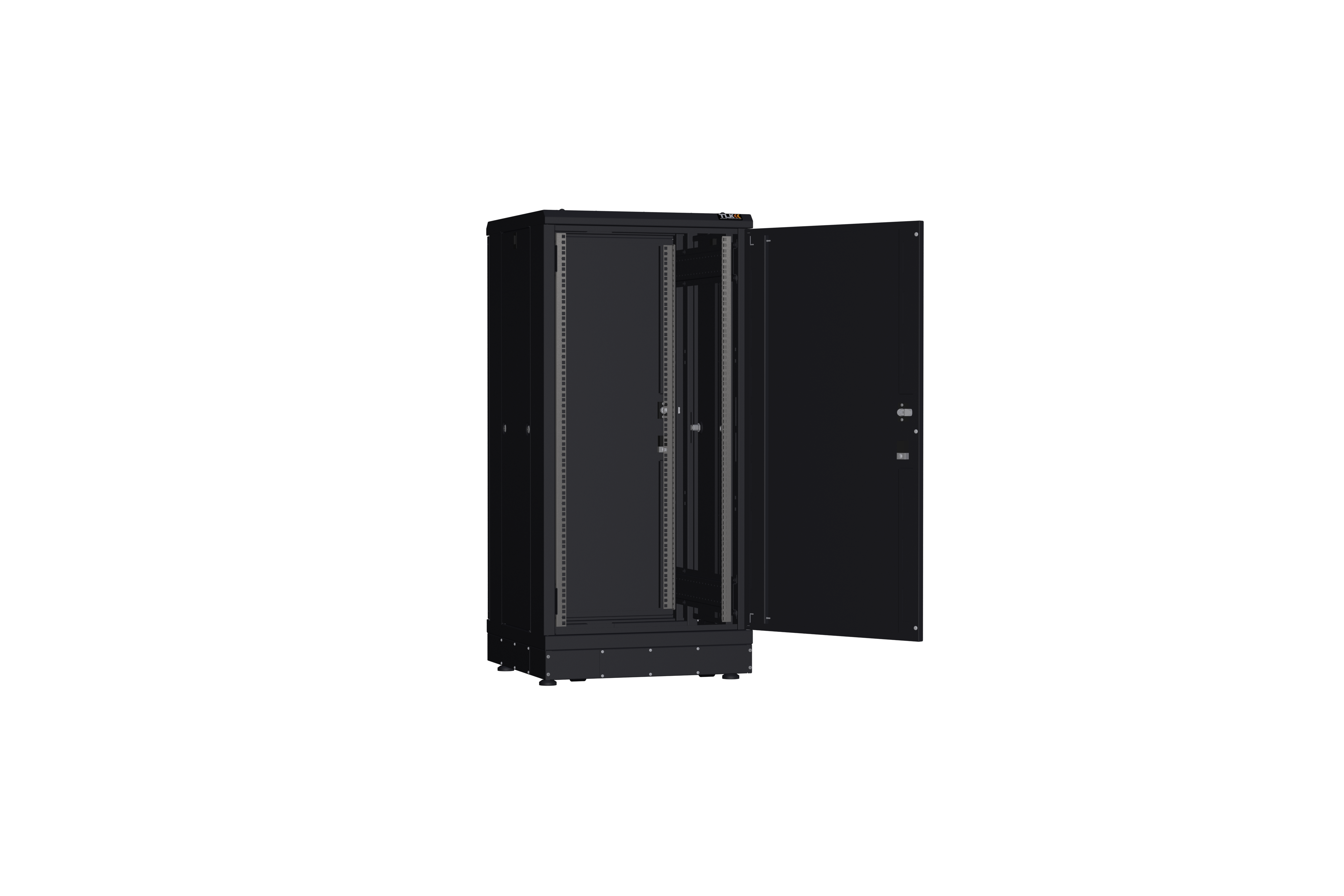 Напольный шкаф NIKOMAX серии TFR-R2 19", 24U, металлические двери, металлические стенки, Ш600хВ1280хГ600мм, в разобранном виде, черный — фото