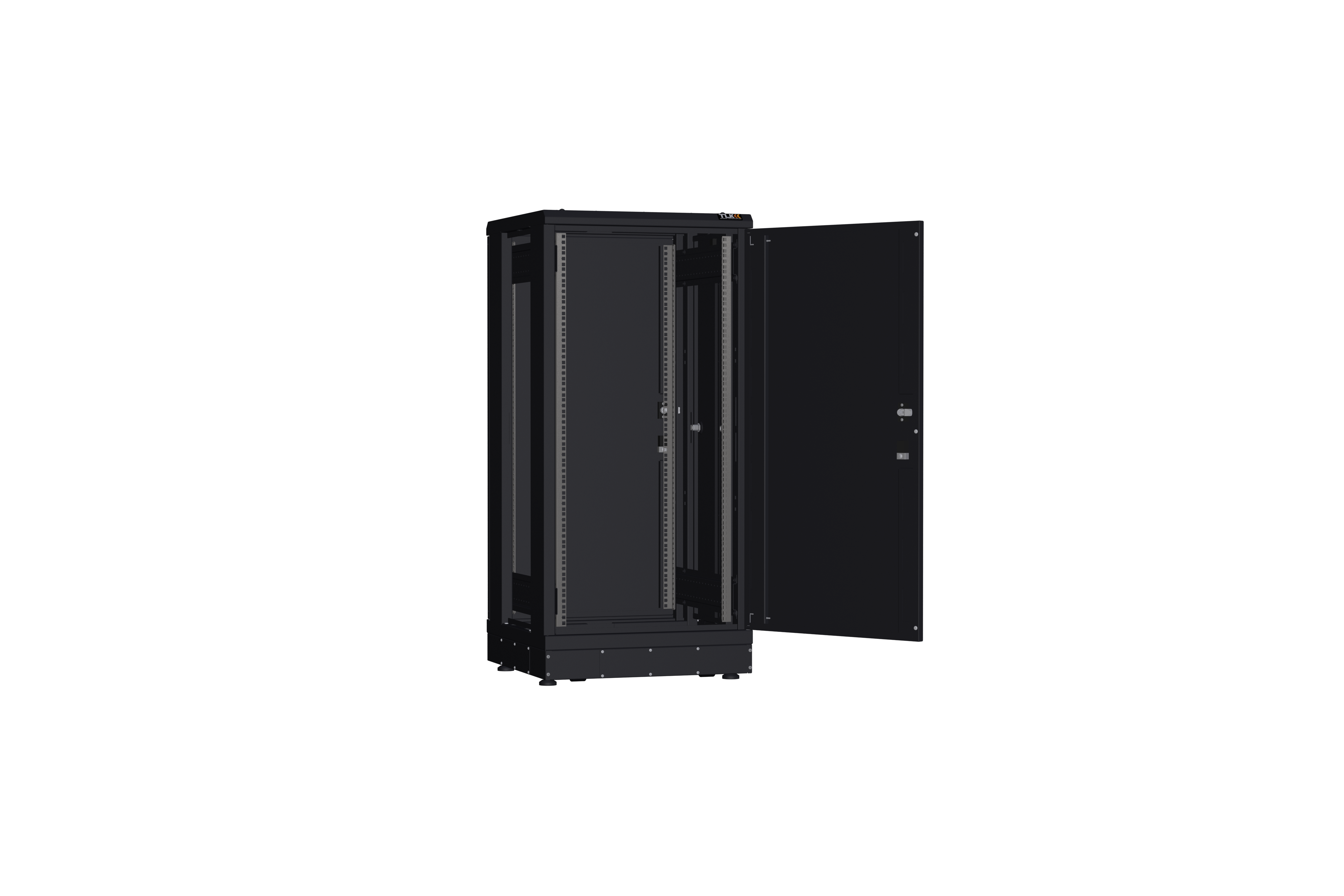Напольный шкаф NIKOMAX серии TFR-R2 19", 24U, металлические двери, металлические стенки, Ш600хВ1280хГ600мм, в разобранном виде, черный — фото