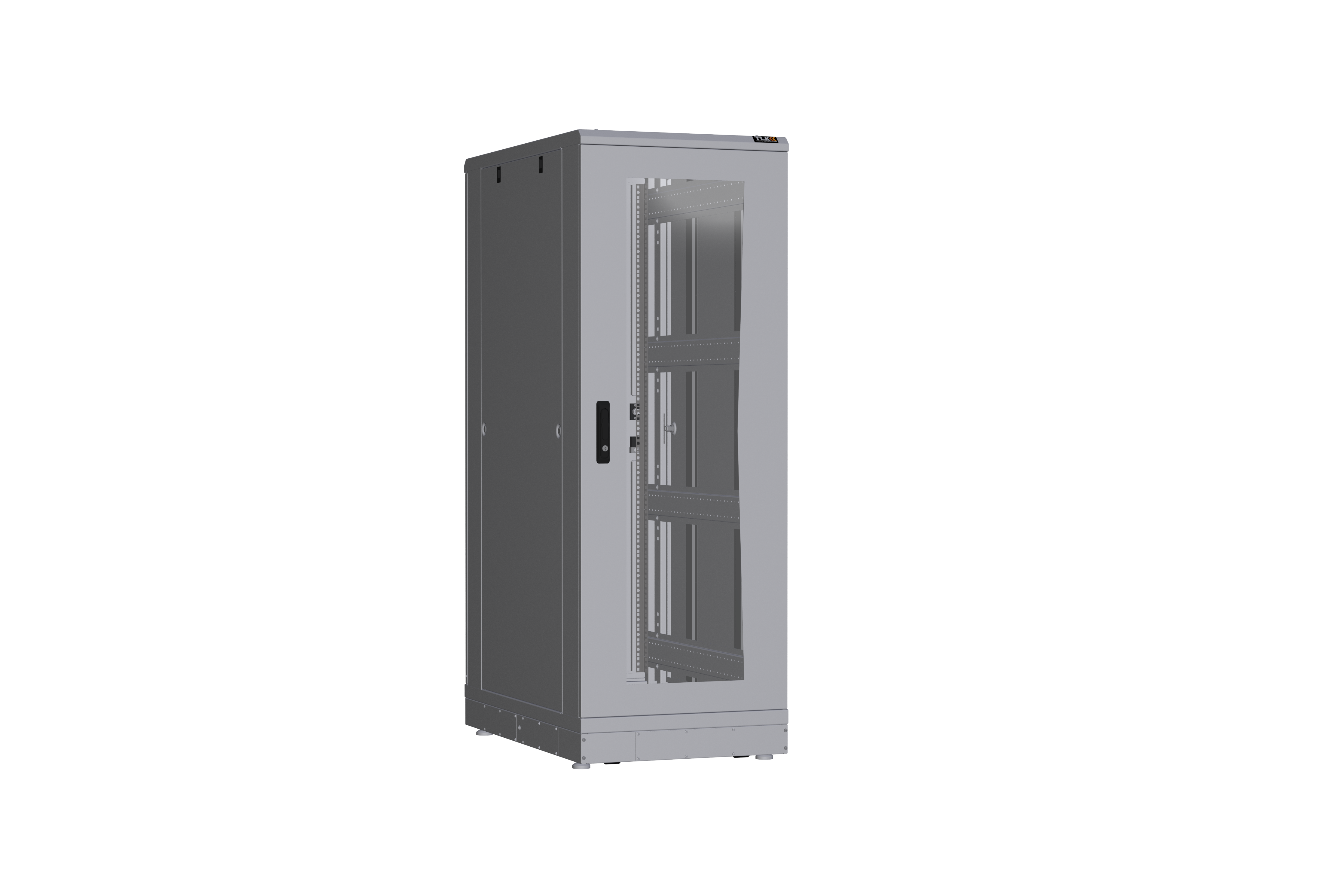 Напольный шкаф NIKOMAX серии TFR-R2 19", 33U, дверь со стеклом и металлическая, металлические стенки, Ш600хВ1610хГ1000мм, в разобранном виде, серый — фото