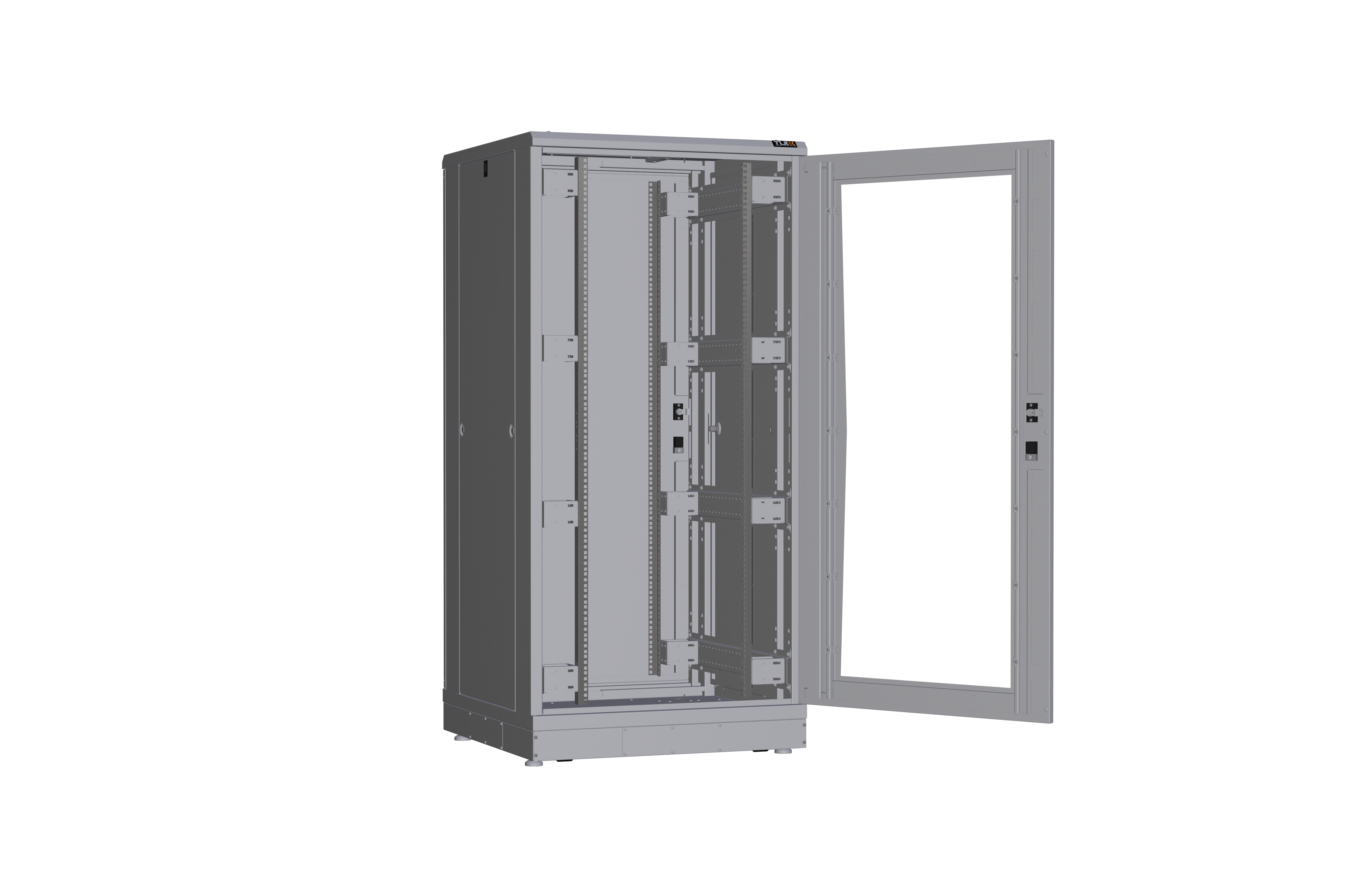 Напольный шкаф NIKOMAX серии TFR-R2 19", 33U, дверь со стеклом и металлическая, металлические стенки, Ш800хВ1610хГ800мм, в разобранном виде, серый — фото