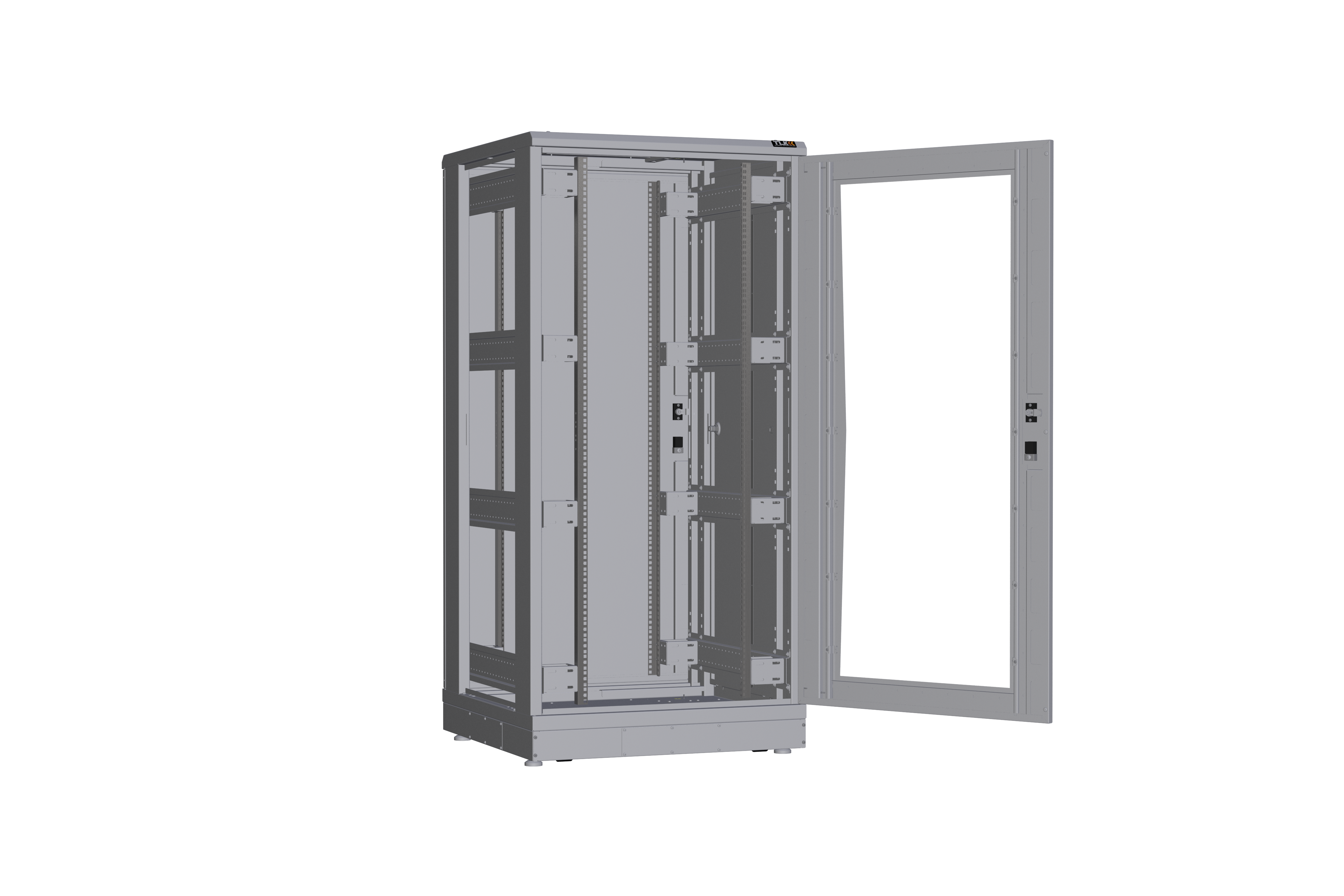 Напольный шкаф NIKOMAX серии TFR-R2 19", 33U, дверь со стеклом и металлическая, металлические стенки, Ш800хВ1610хГ800мм, в разобранном виде, серый — фото