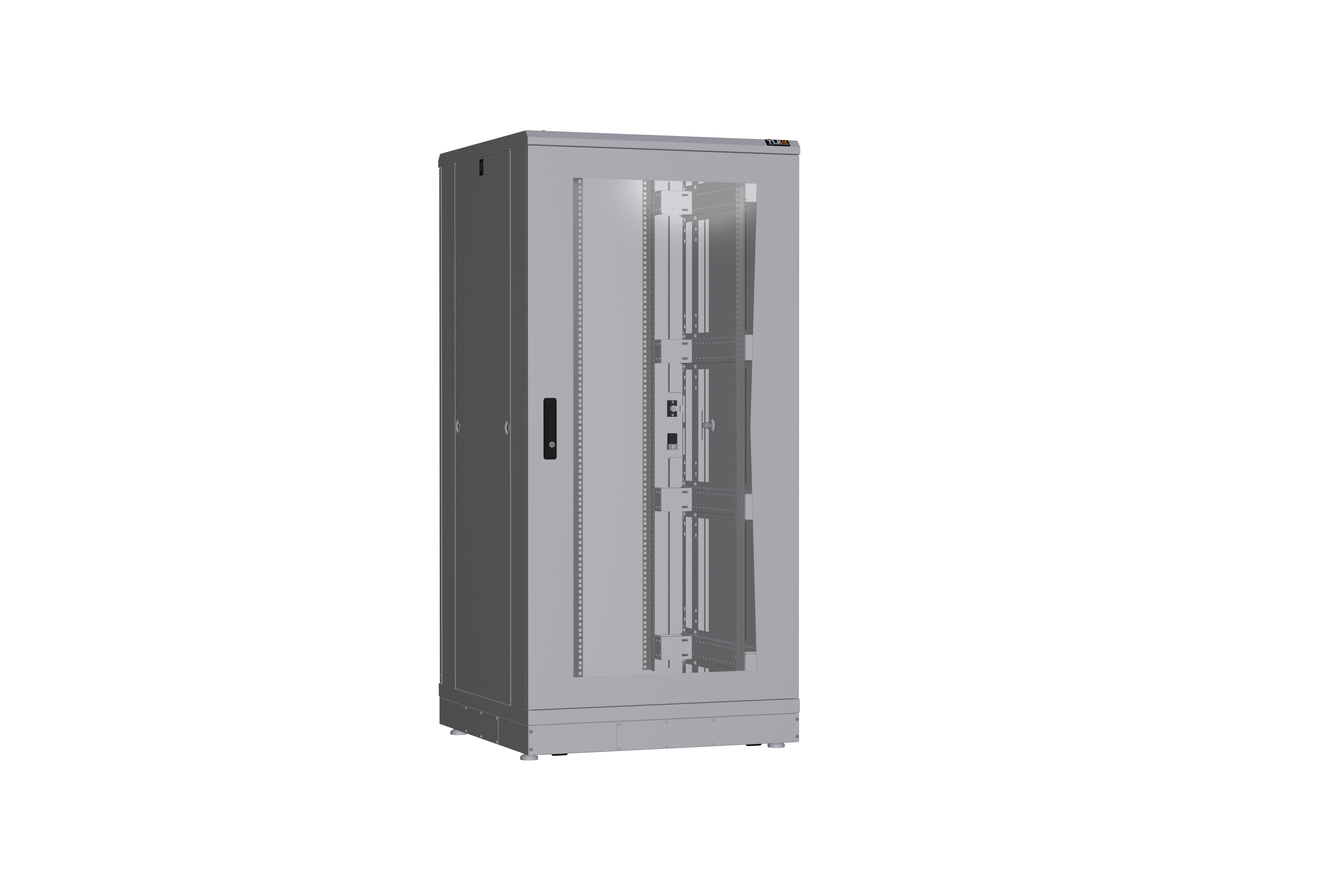 Напольный шкаф NIKOMAX серии TFR-R2 19", 33U, дверь со стеклом и металлическая, металлические стенки, Ш800хВ1610хГ800мм, в разобранном виде, серый — фото