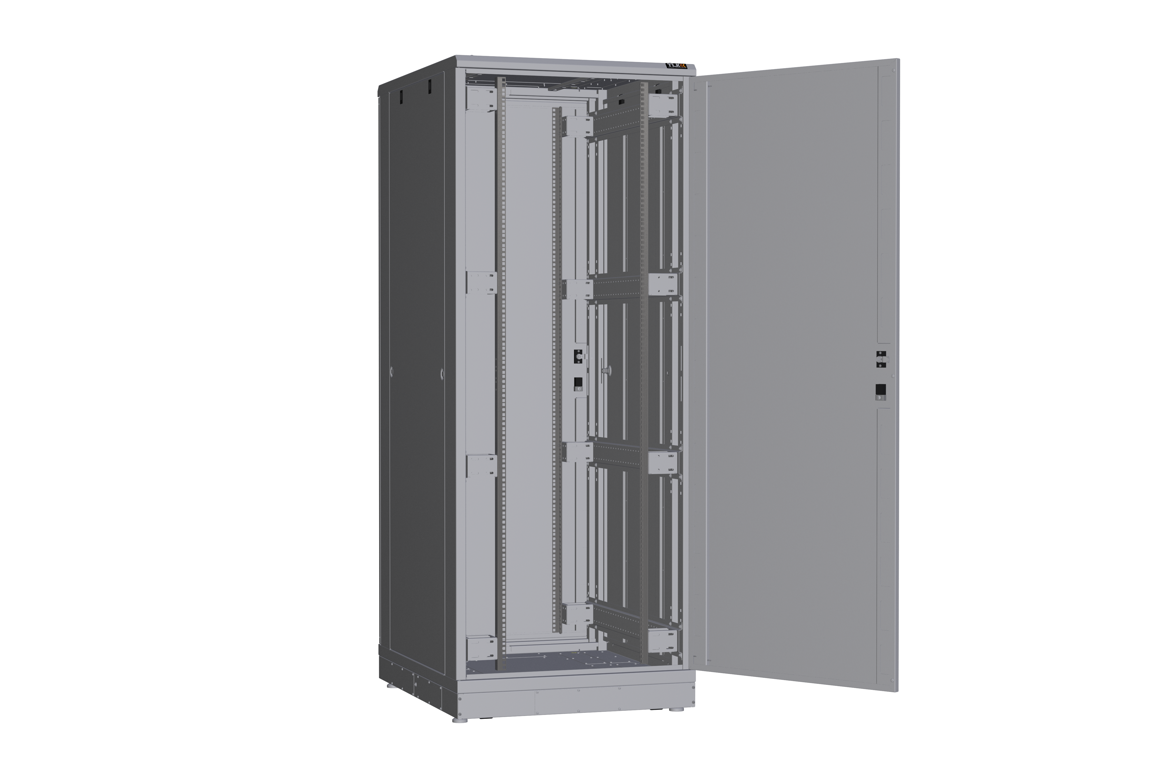 Напольный шкаф NIKOMAX серии TFR-R2 19", 42U, металлические двери, металлические стенки, Ш800хВ2010хГ1000мм, в разобранном виде, серый — фото