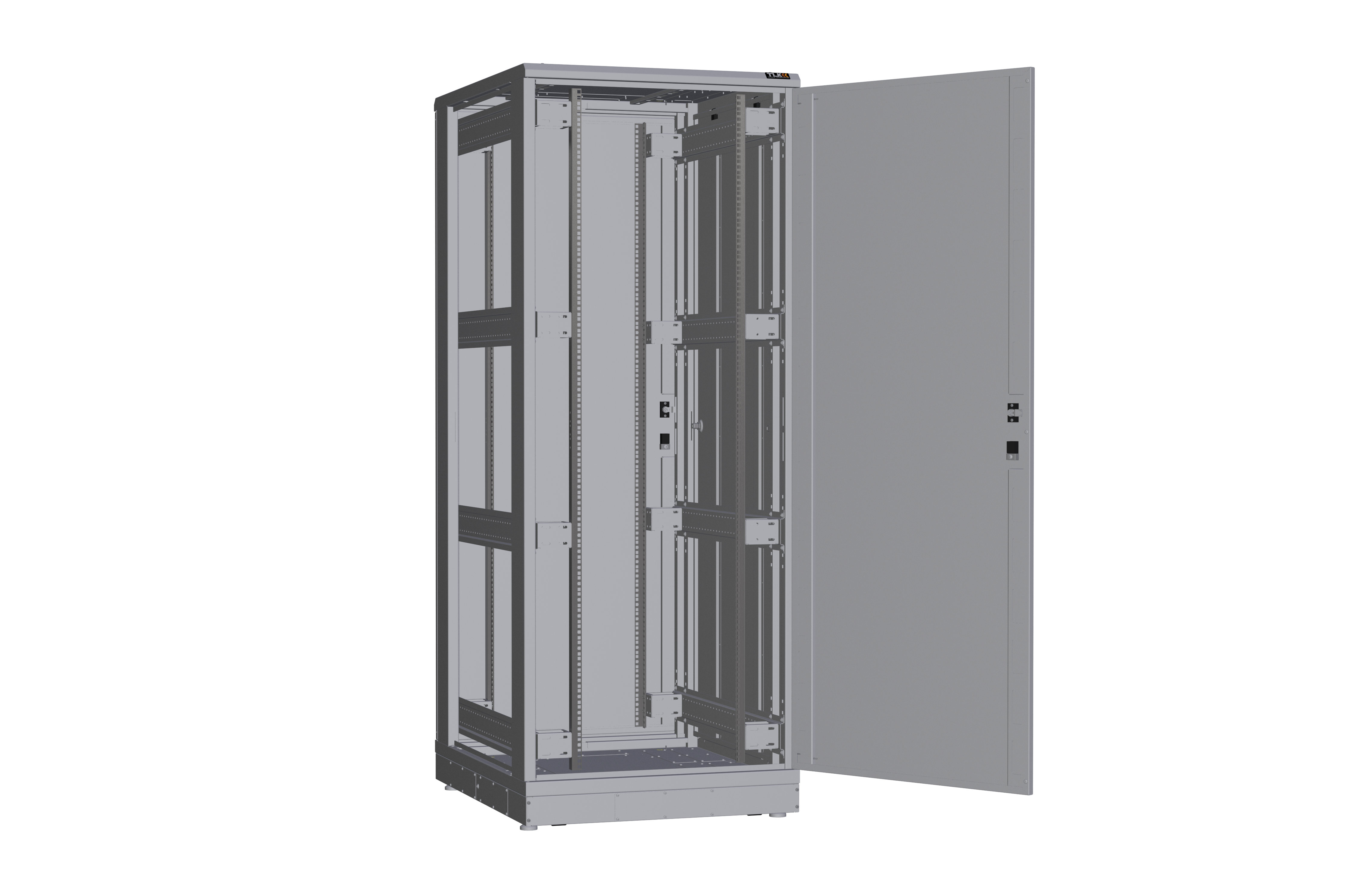 Напольный шкаф NIKOMAX серии TFR-R2 19", 42U, металлические двери, металлические стенки, Ш800хВ2010хГ1000мм, в разобранном виде, серый — фото