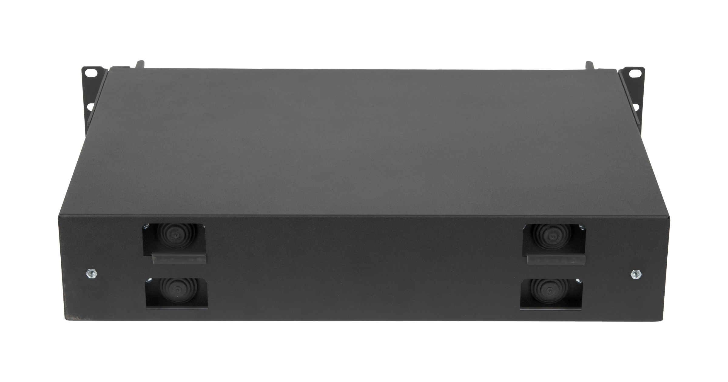 Оптический кросс NIKOMAX 19" Premium Line, 2U, до 72 SC портов или 144 LC портов, выдвижной, со съёмной полкой, черный — фото