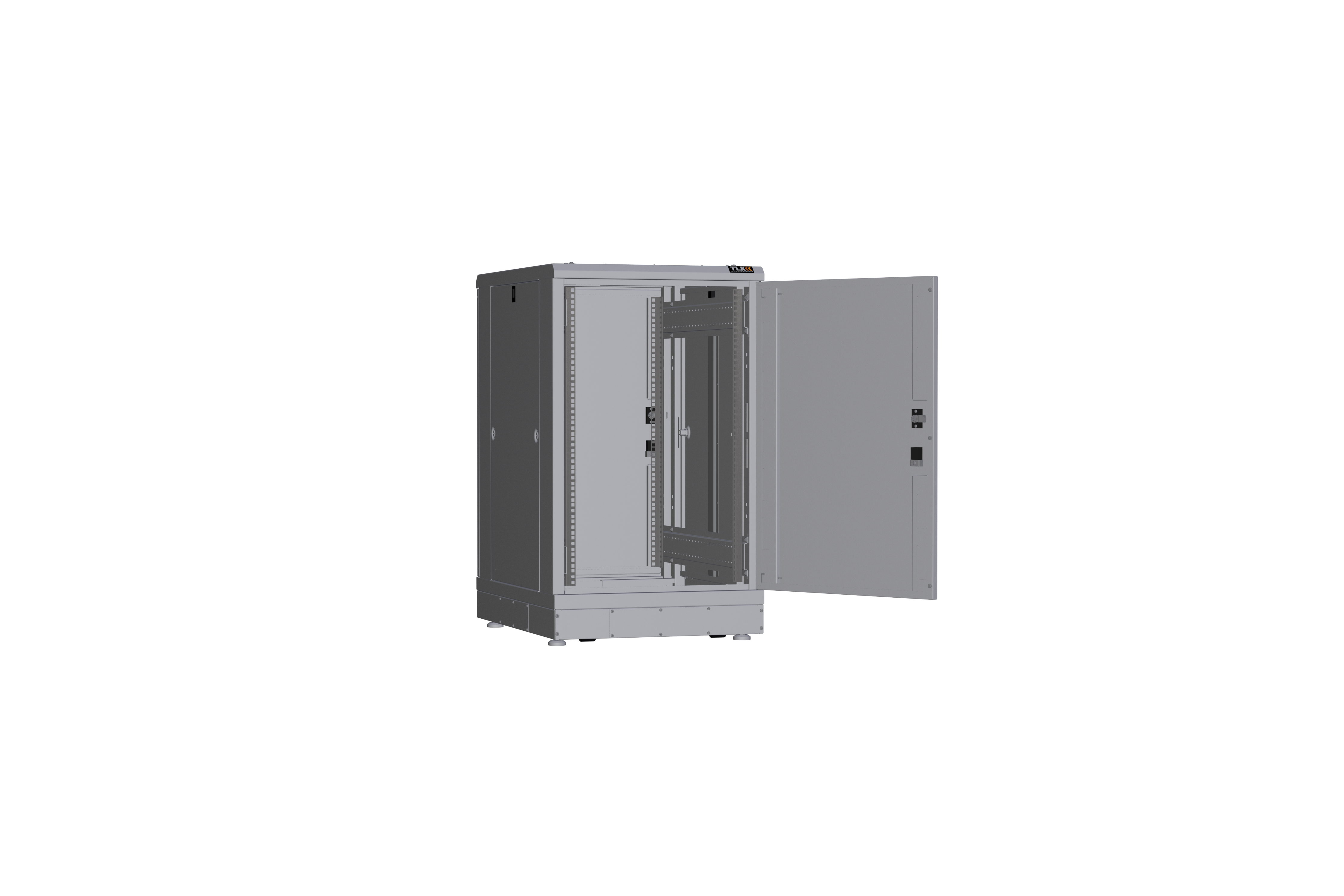 Напольный шкаф NIKOMAX серии TFR-R2 19", 18U,металлические двери, металлические стенки, Ш600хВ1007хГ800мм, в разобранном виде, серый — фото