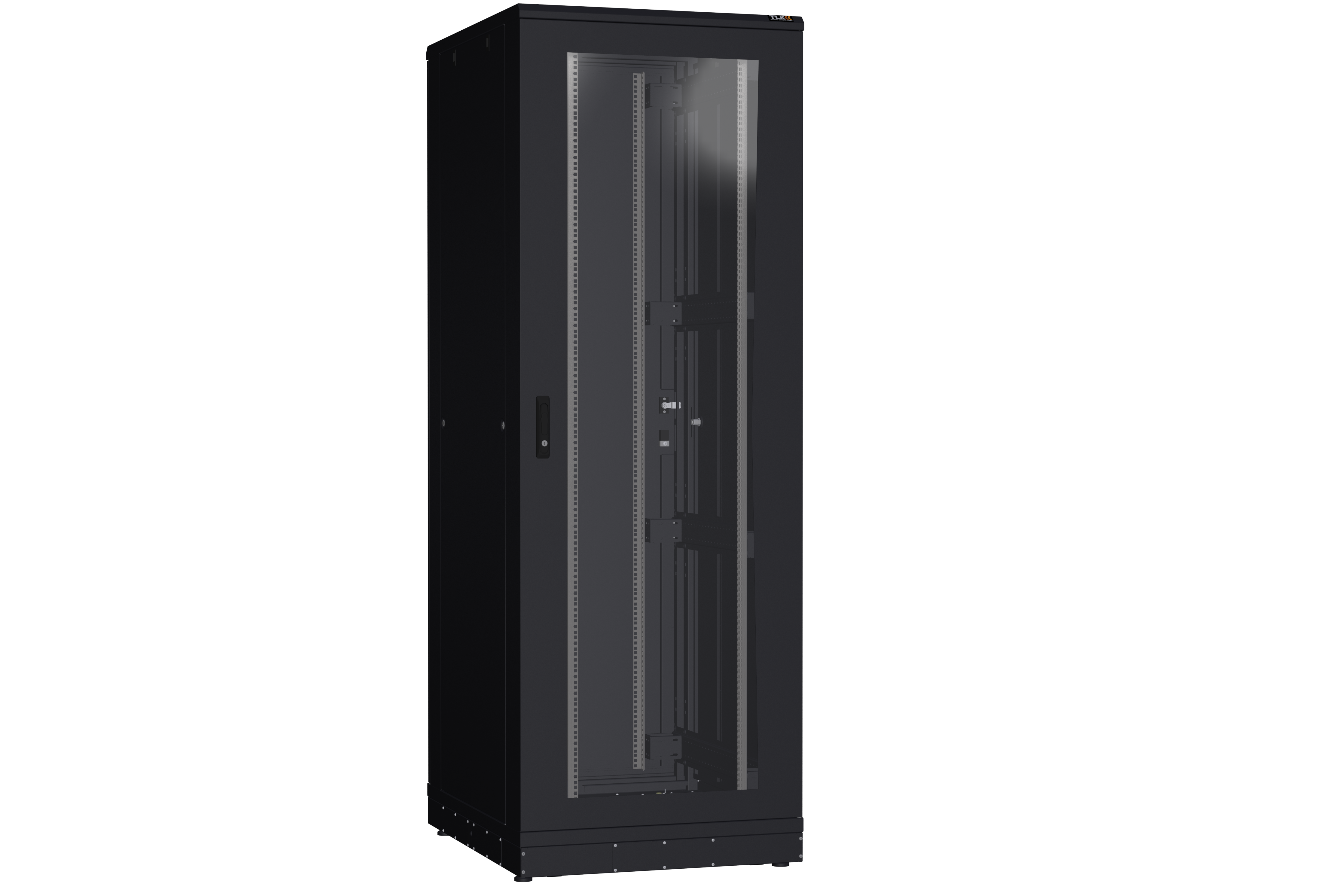 Напольный шкаф NIKOMAX серии TFR-R2 19", 47U, дверь со стеклом и металлическая, металлические стенки, Ш800хВ2232хГ1000мм, в разобранном виде, черный — фото