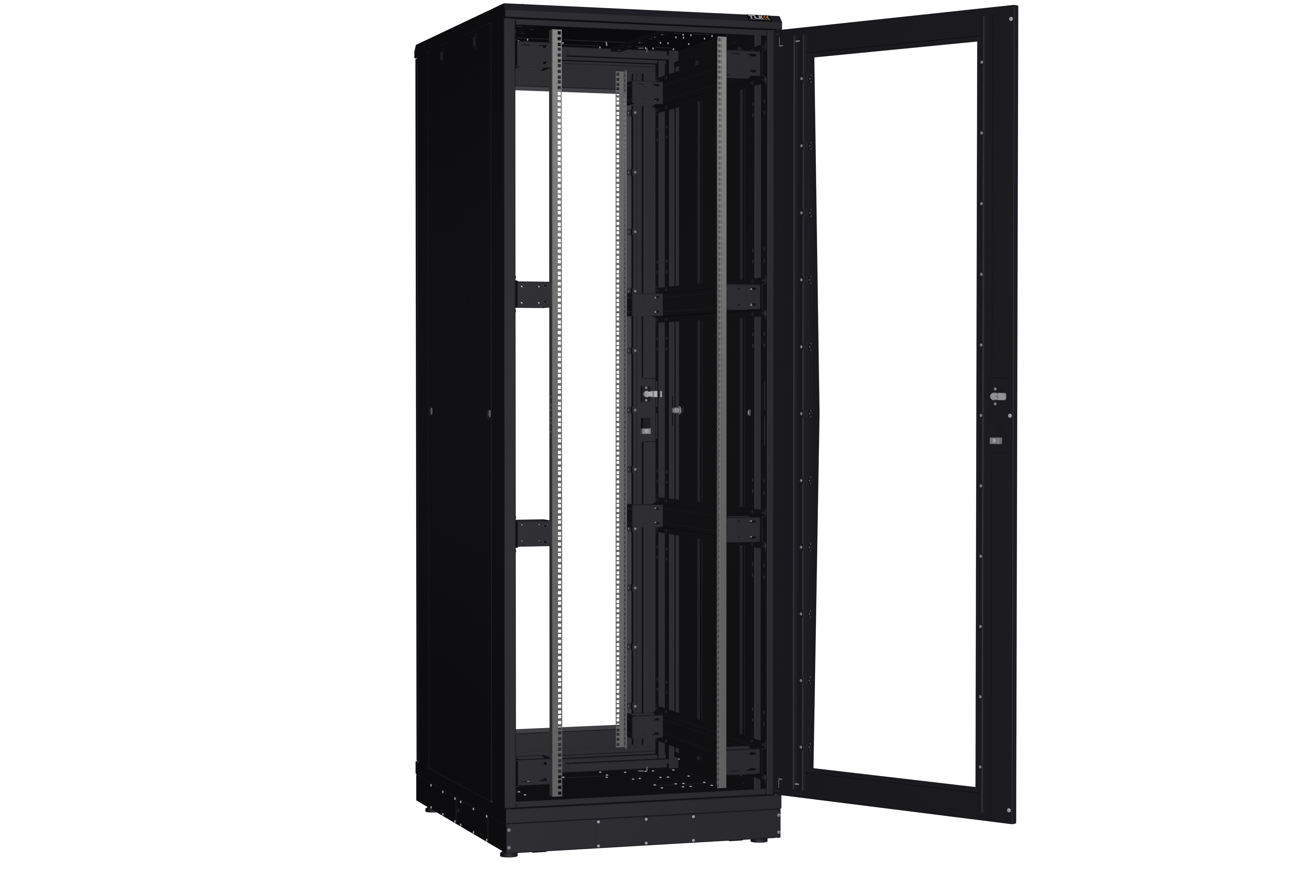 Напольный шкаф NIKOMAX серии TFR-R2 19", 47U, двери со стеклом, металлические стенки, Ш800хВ2232хГ1000мм, в разобранном виде, черный — фото